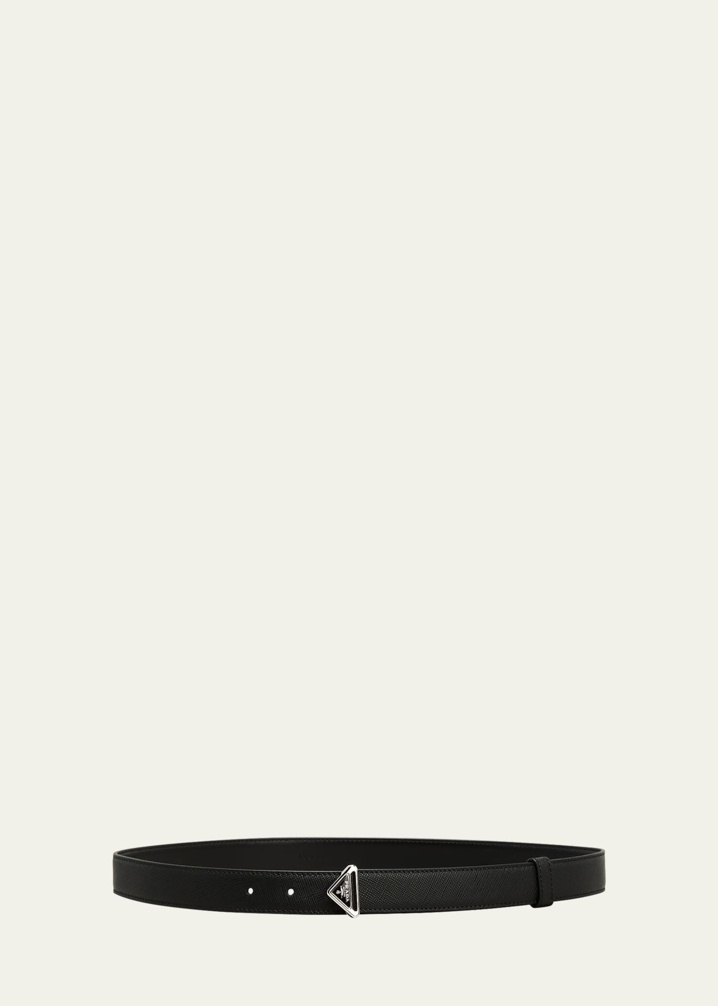 Prada Triangle Saffiano Leather Belt