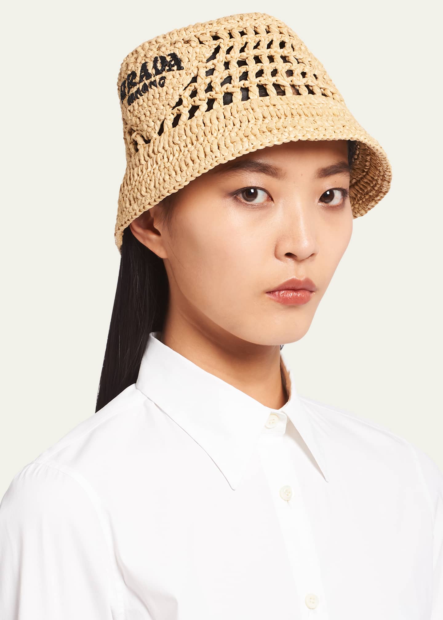 Bucket Raffia hat Prada