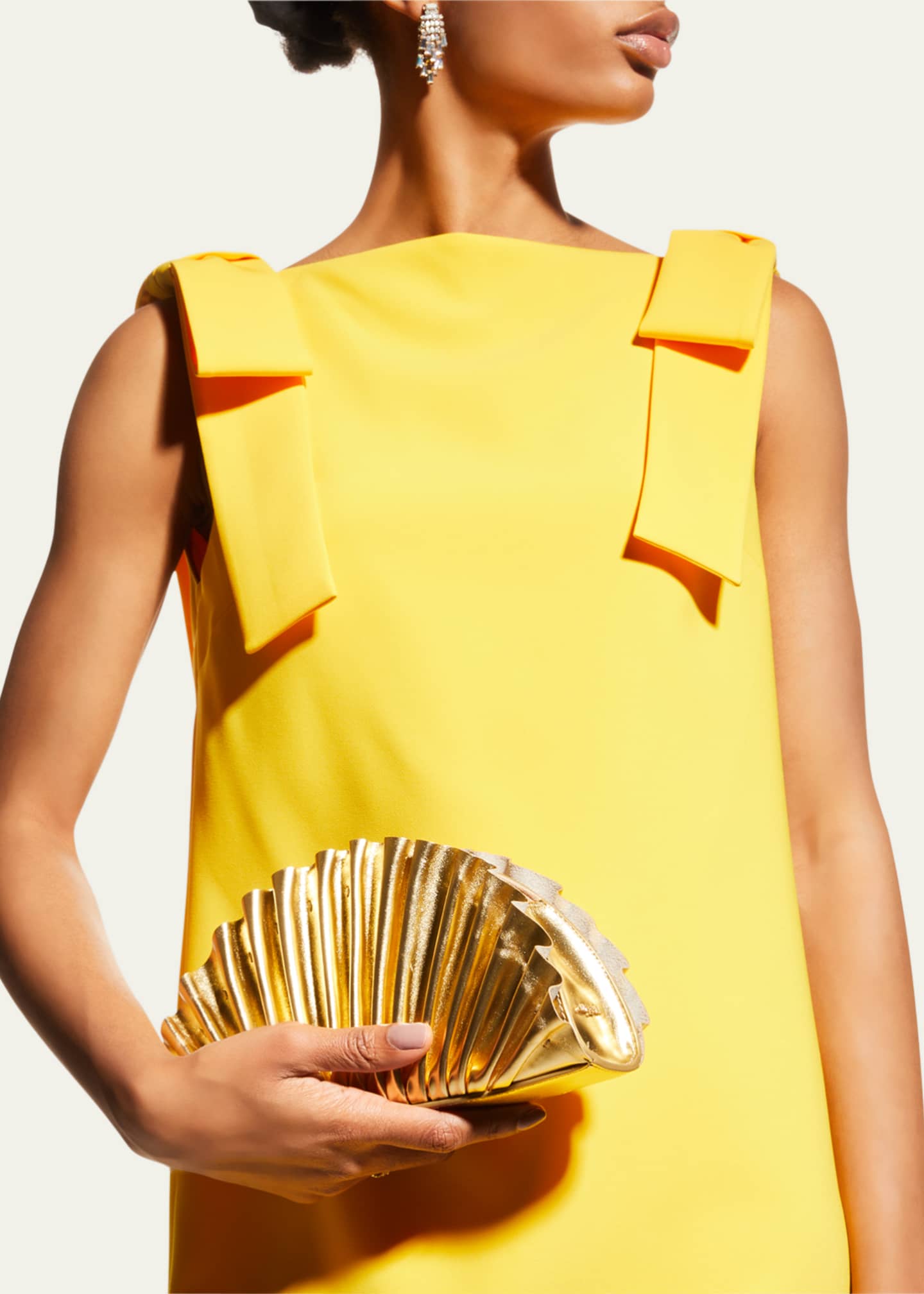 Cult Gaia Nala Mini Pleated Metallic Clutch Bag Image 2 of 4