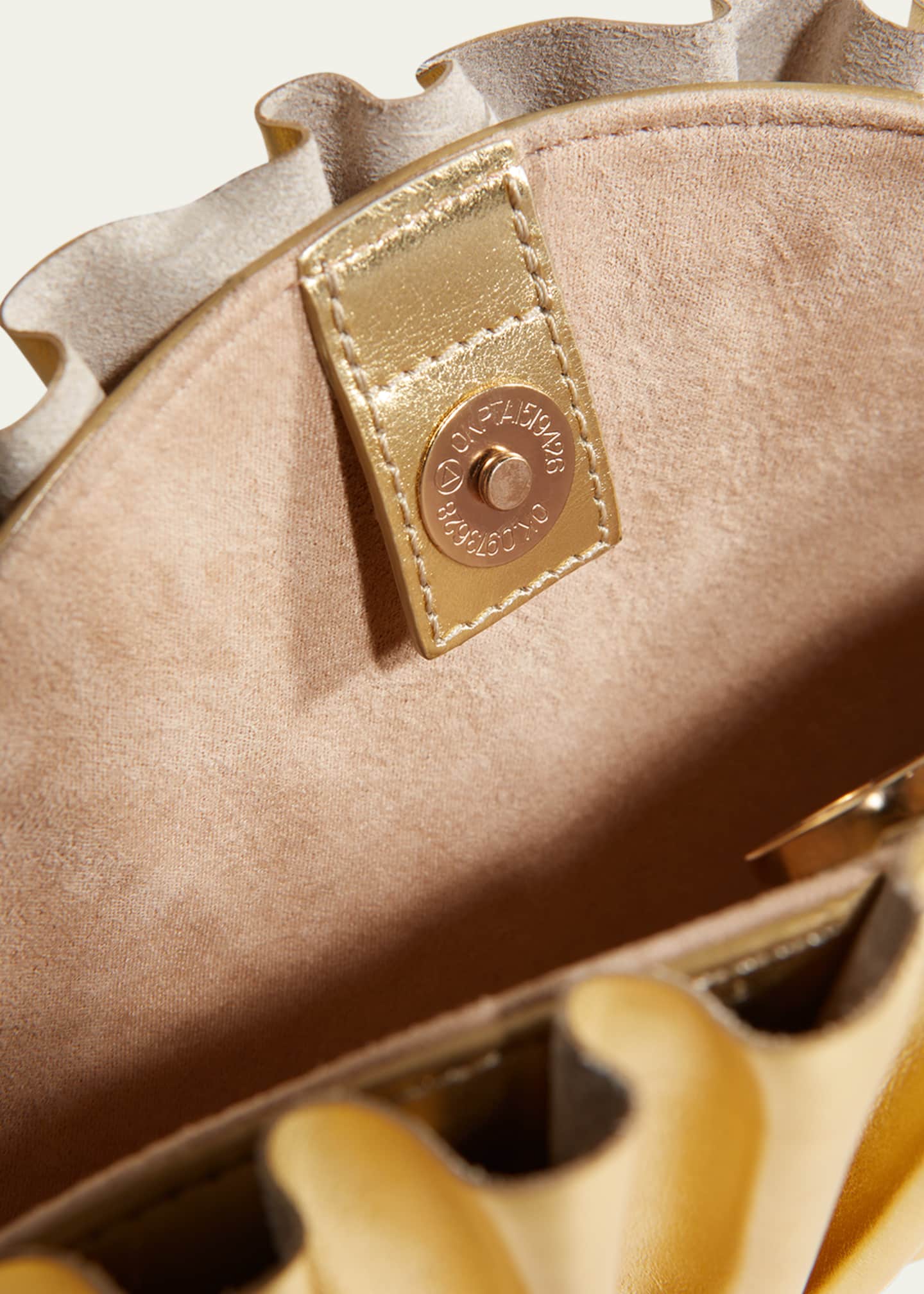 Cult Gaia Nala Mini Pleated Metallic Clutch Bag Image 4 of 4