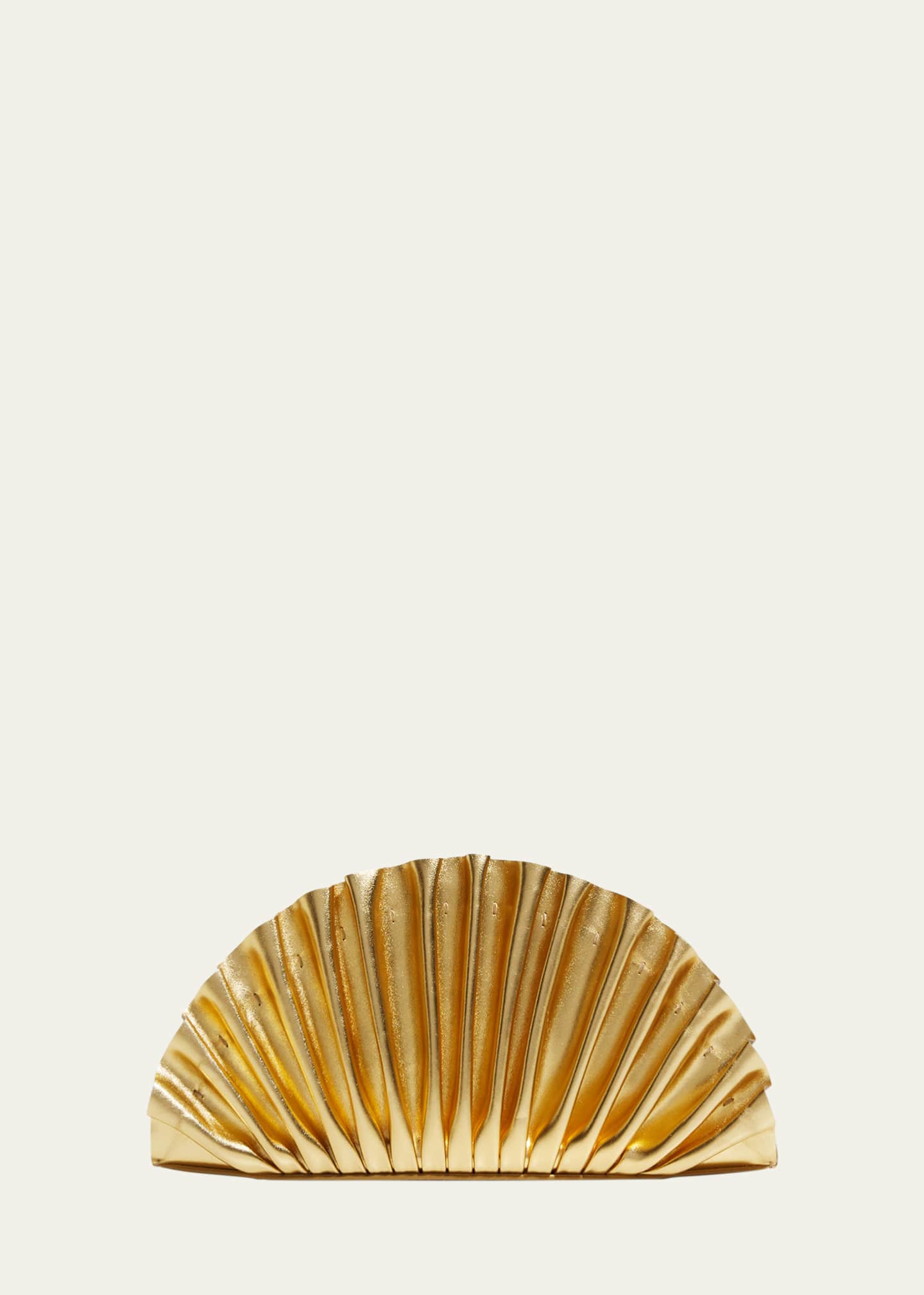 Cult Gaia Nala Mini Pleated Metallic Clutch Bag Image 1 of 4