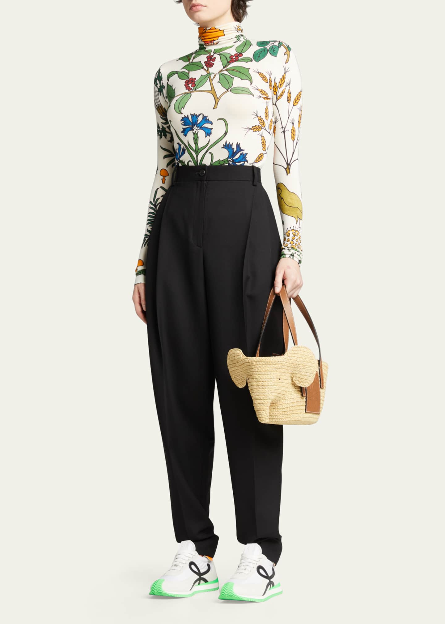 Loewe small raffia bag store