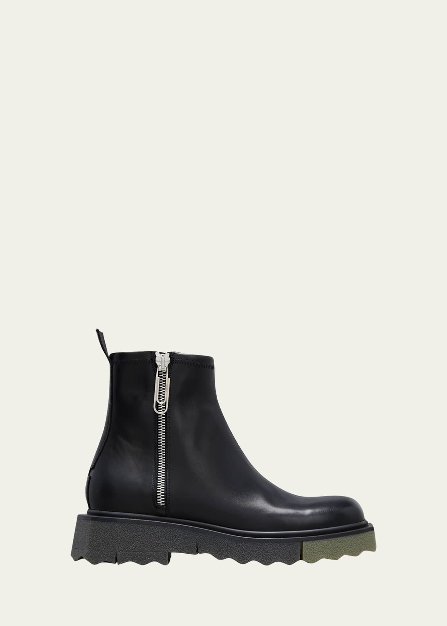 Off-White Men's Sponge Sole Leather Zip Military Ankle Boot - Bergdorf ...