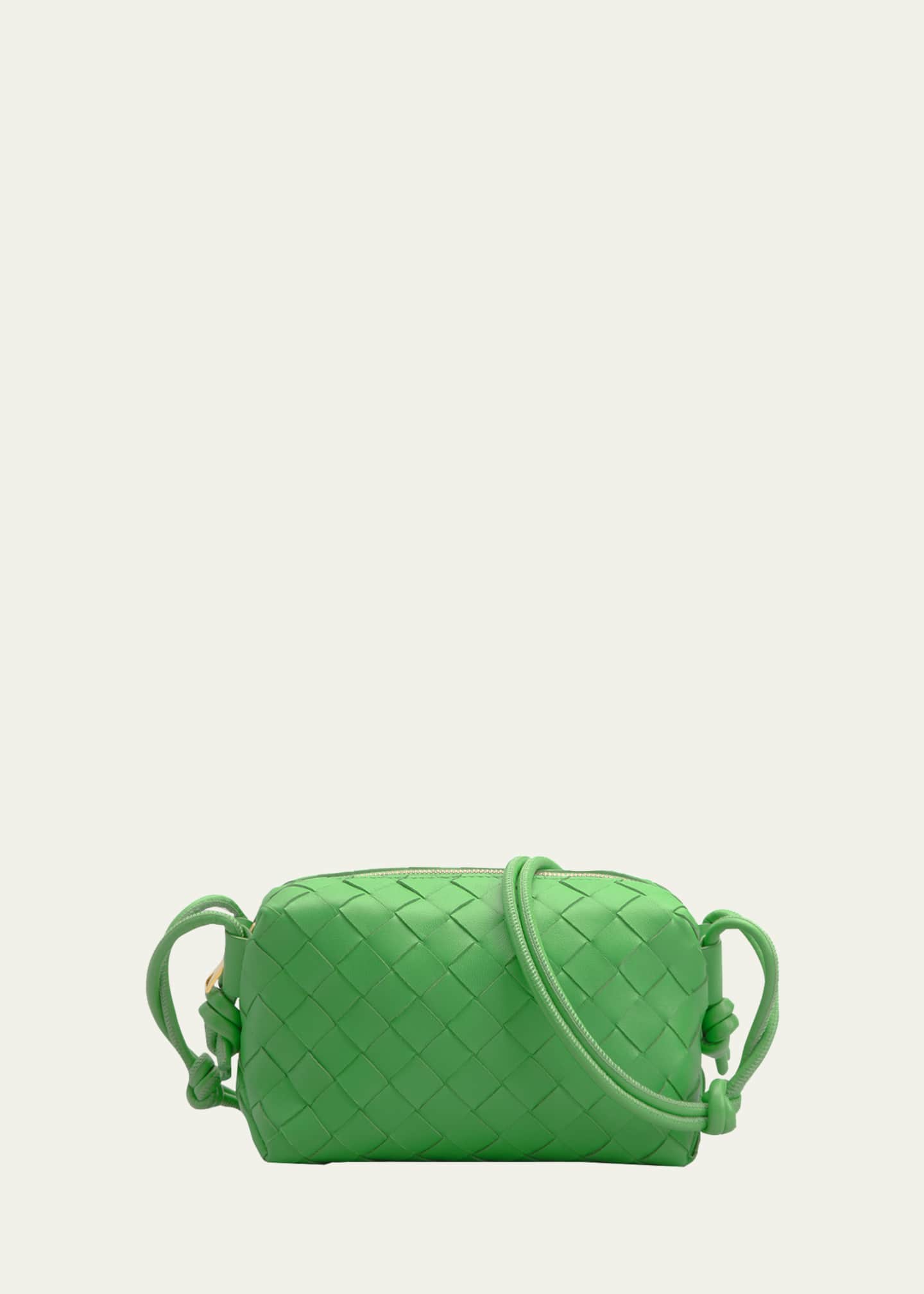 bottega mini loop camera bag green