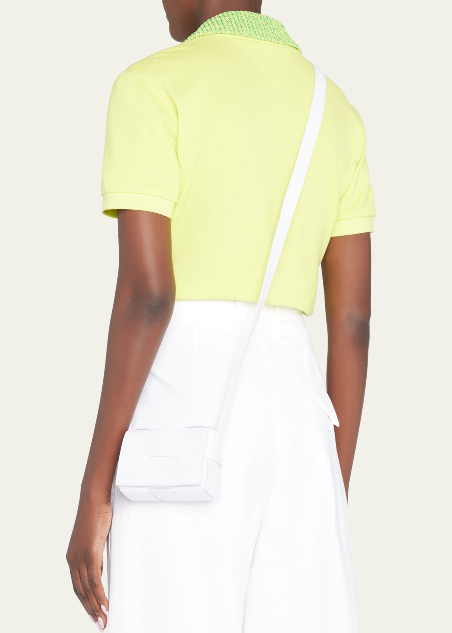 Mini cassette woven crossbody bag