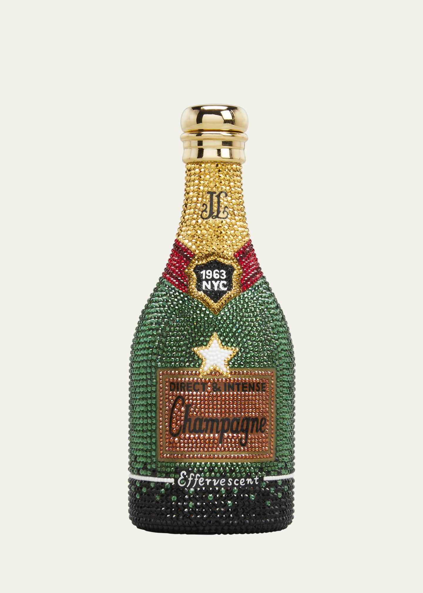 Judith Leiber Couture Cheers Champagne Bottle Crystal Clutch Bag