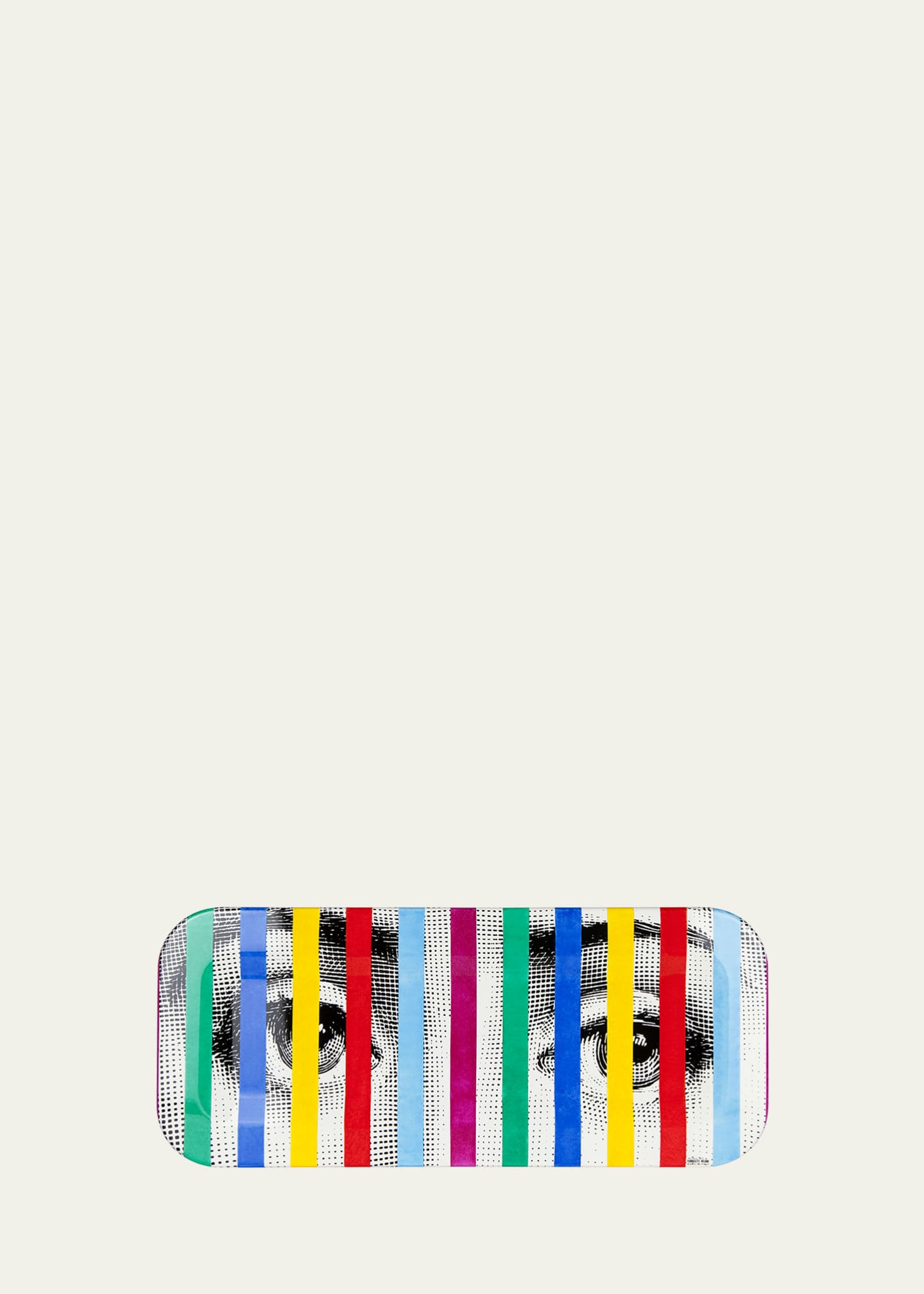 Fornasetti Face Stripes Tray, 9.8" x 23.63"