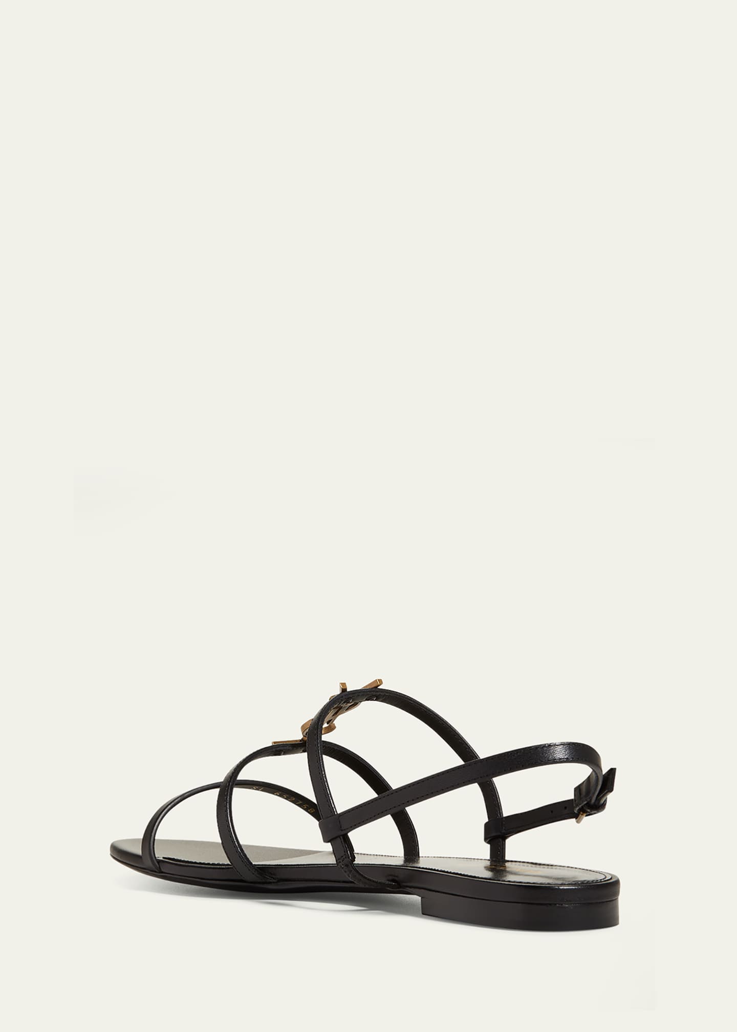Saint Laurent Cassandra Calfskin YSL Slingback Sandals Image 4 of 5