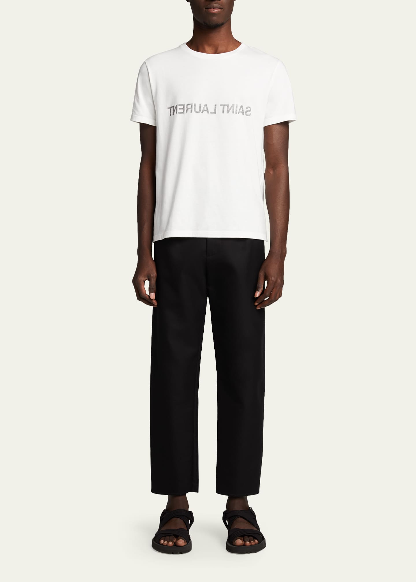 Saint Laurent Men's Backwards-Logo T-Shirt Image 2 of 5
