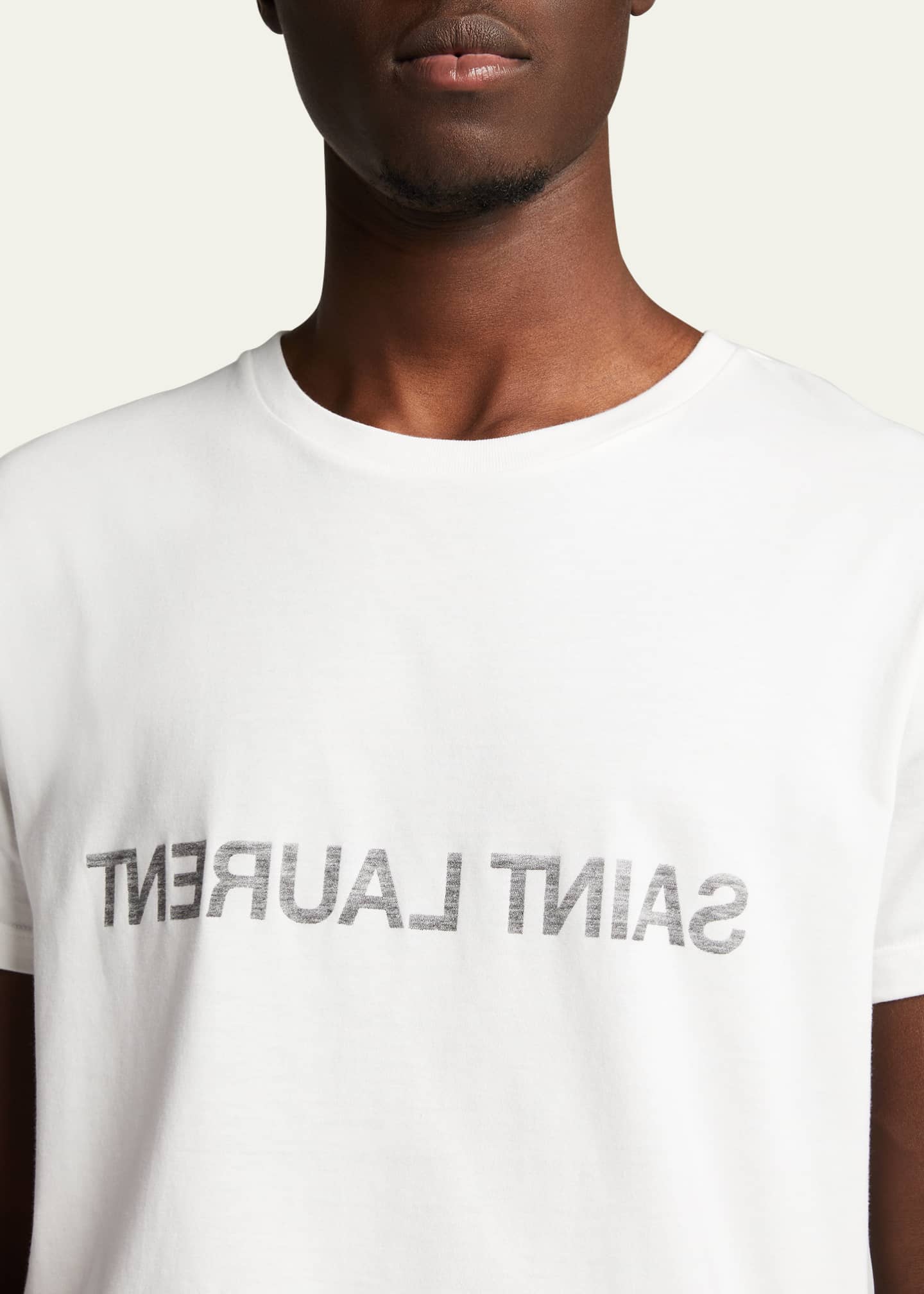 Saint Laurent Men's Backwards-Logo T-Shirt Image 5 of 5