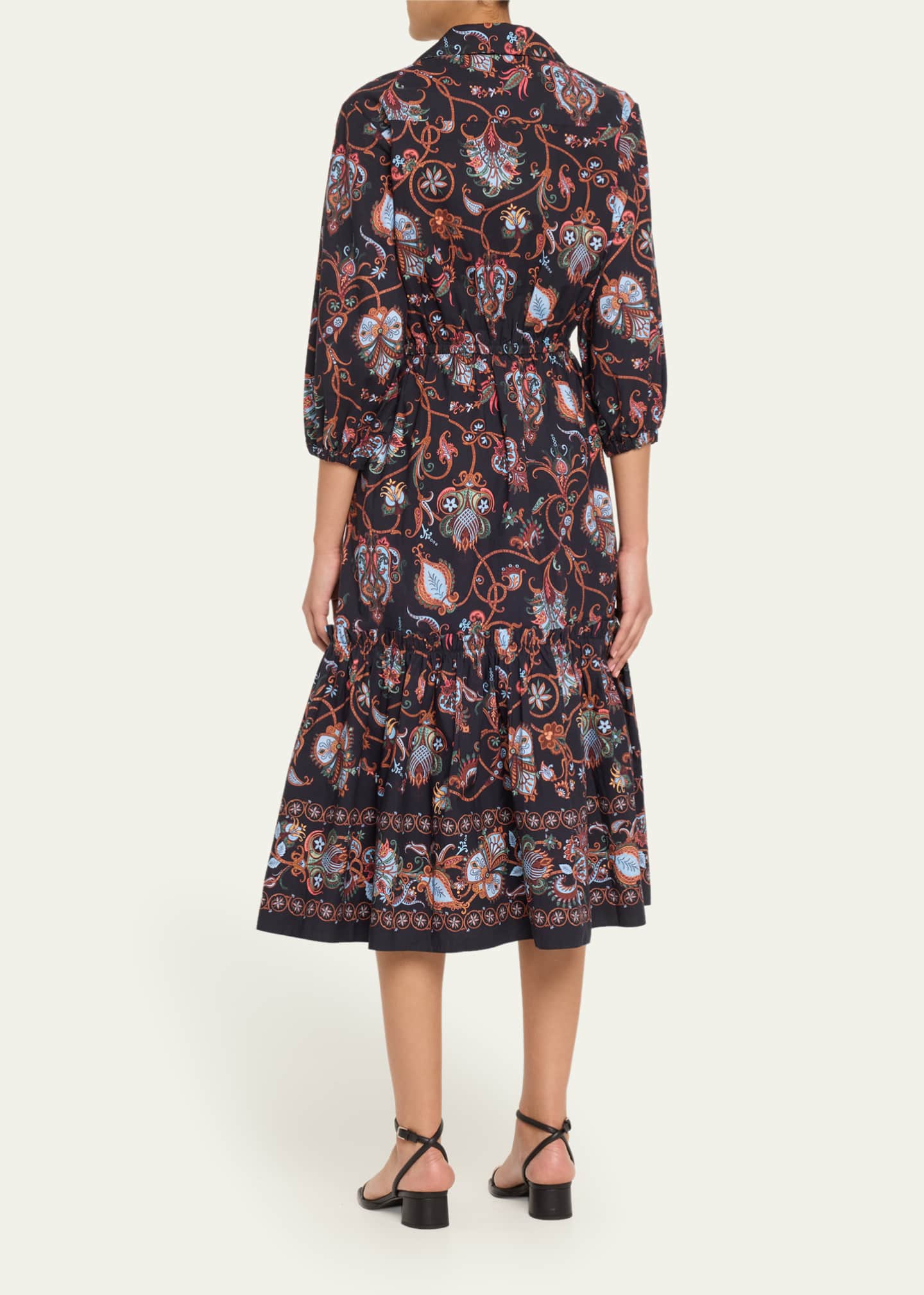 Hutton Puff-Sleeve Midi Shirtdress