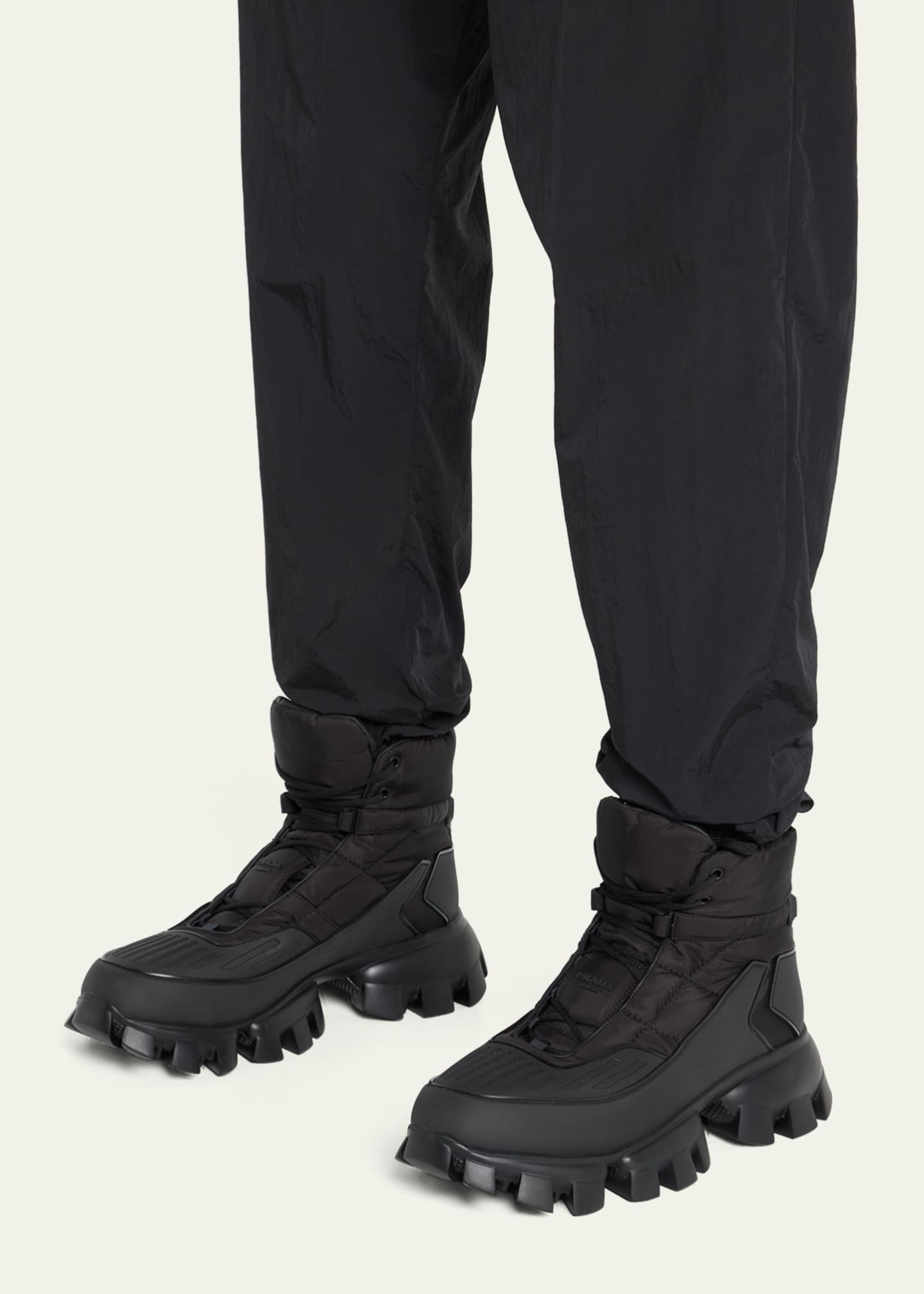 Prada Men's Cloudburst Thunder Lug-Sole Combat Boots - Bergdorf Goodman