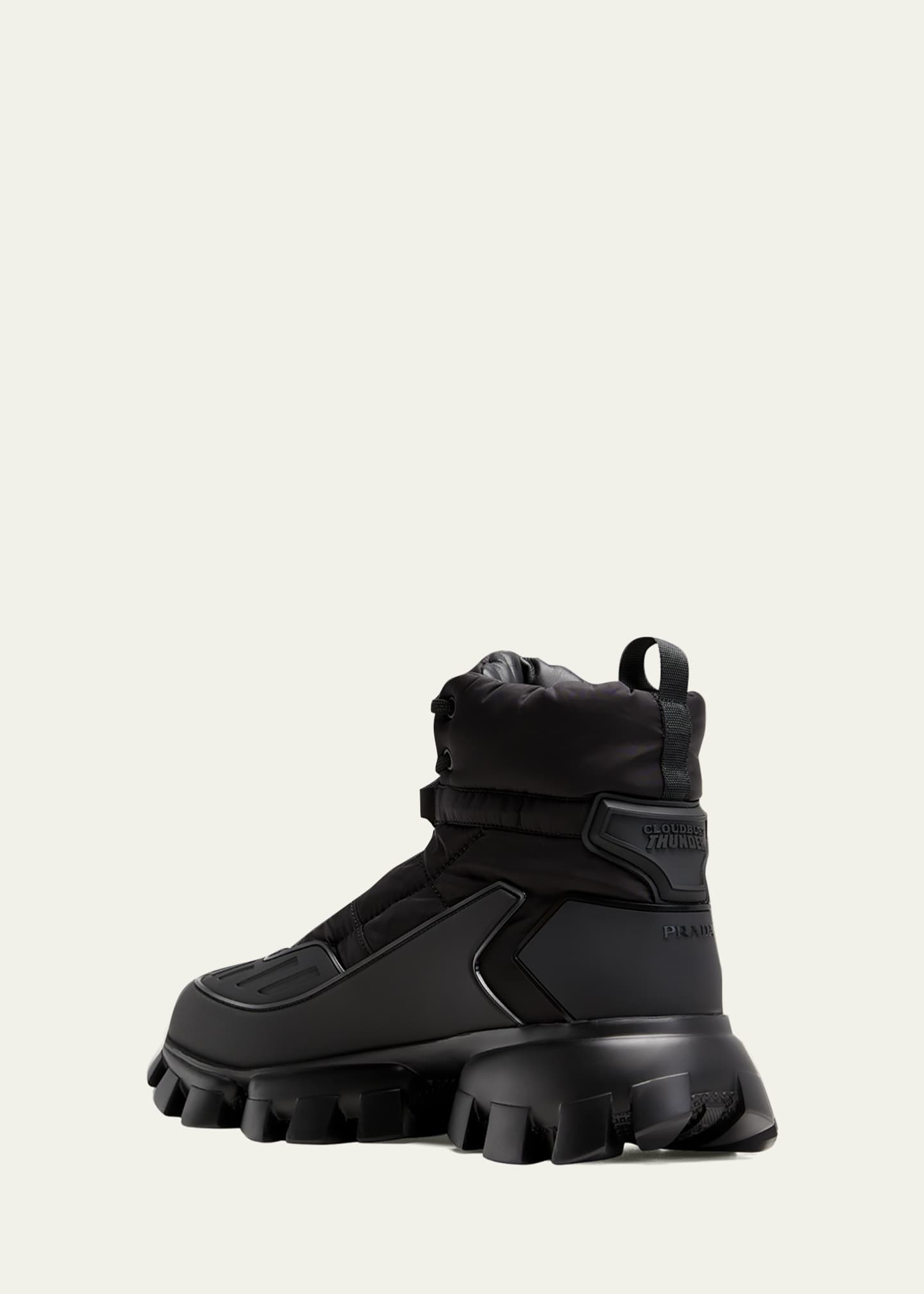 Prada Men's Cloudburst Thunder Lug-Sole Combat Boots - Bergdorf Goodman