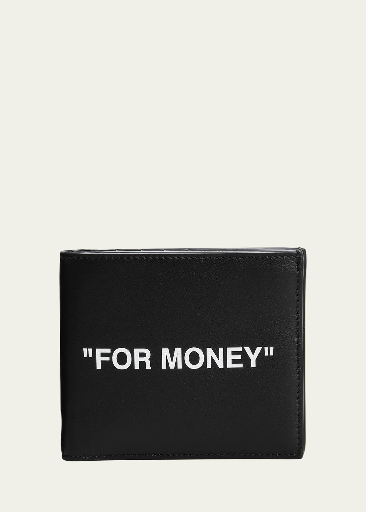 Off-White Men's "For Money" Leather Bifold Wallet - Bergdorf Goodman
