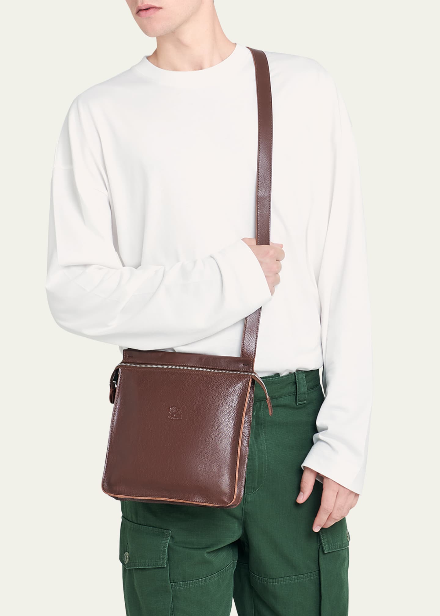 Il Bisonte Men's Leather Crossbody Bag Image 2 of 4