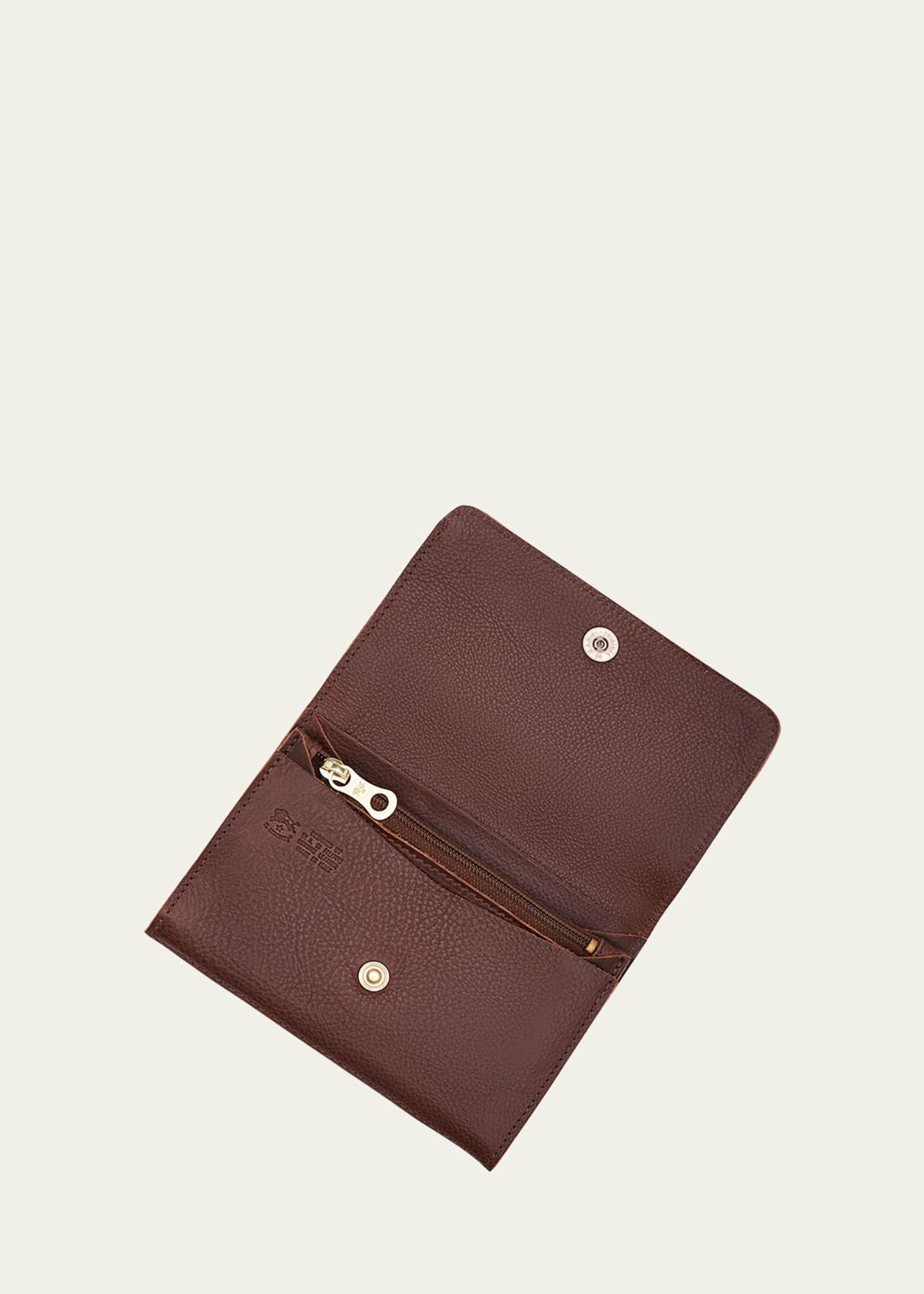 Il Bisonte Unisex Leather Snap Wallet Image 2 of 3