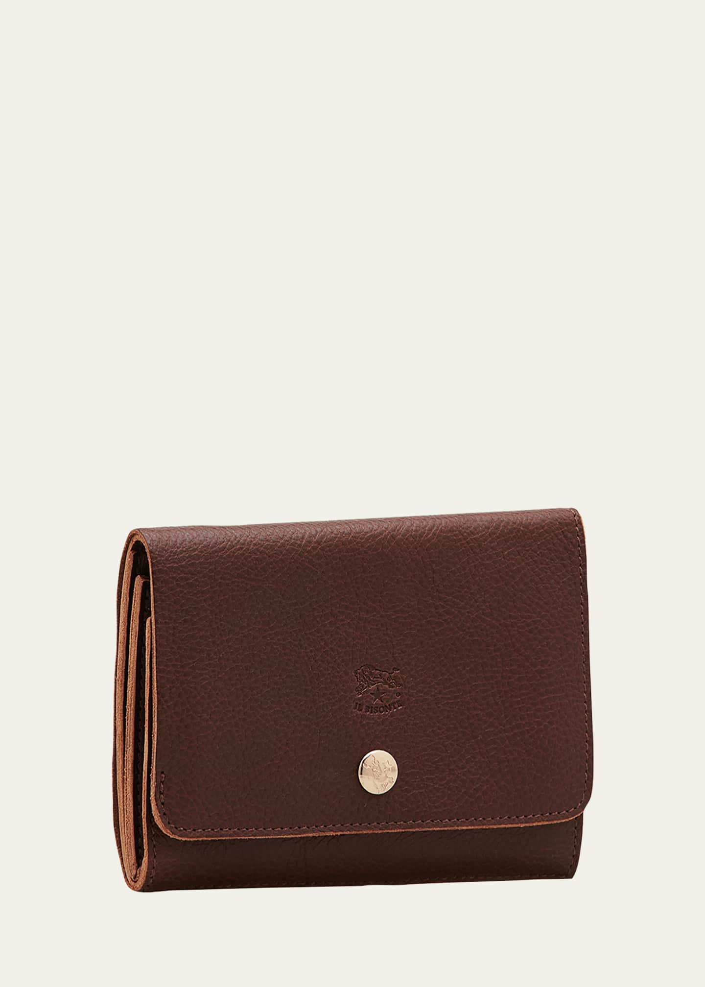 Il Bisonte Unisex Leather Snap Wallet