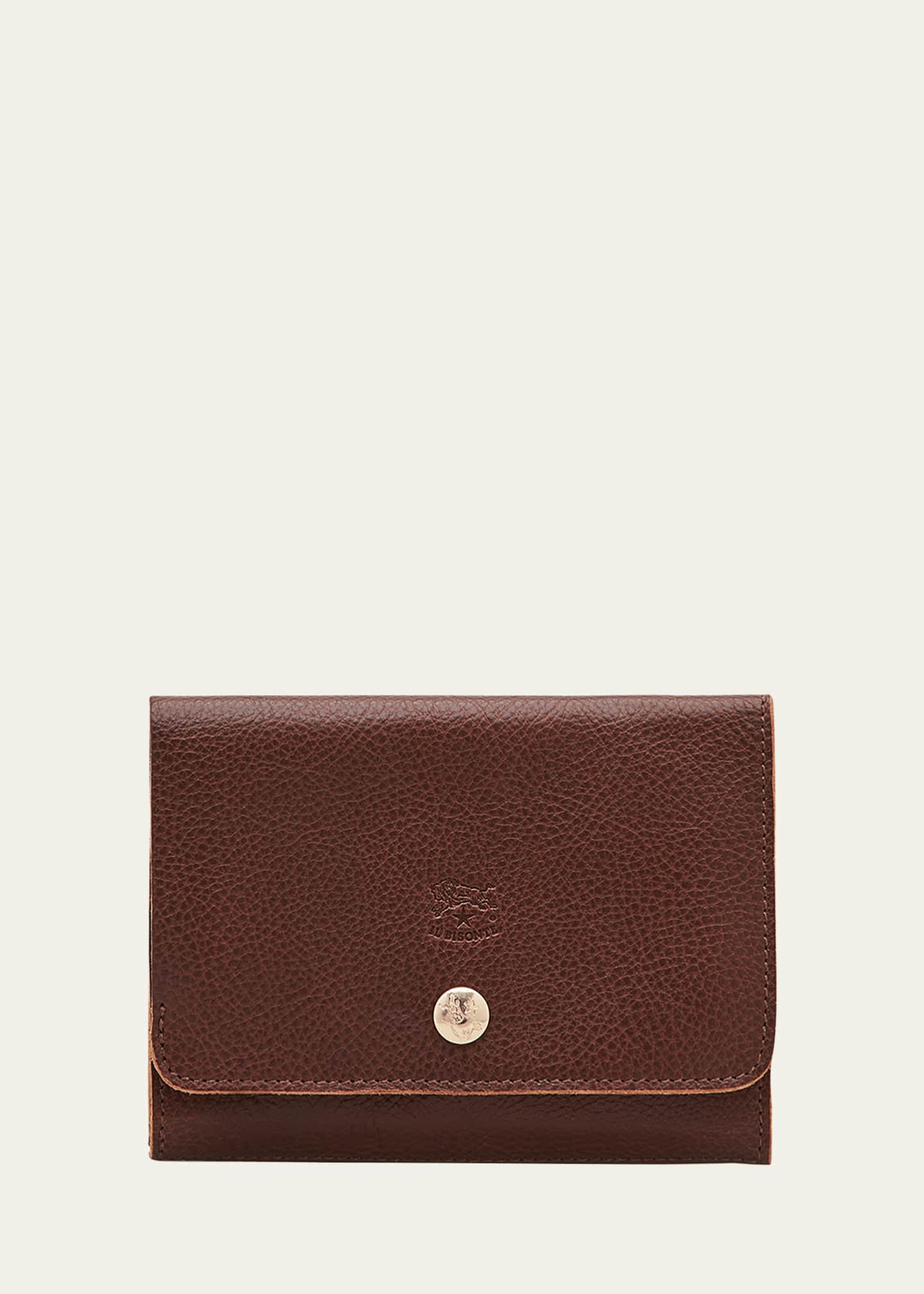 Il Bisonte Unisex Leather Snap Wallet