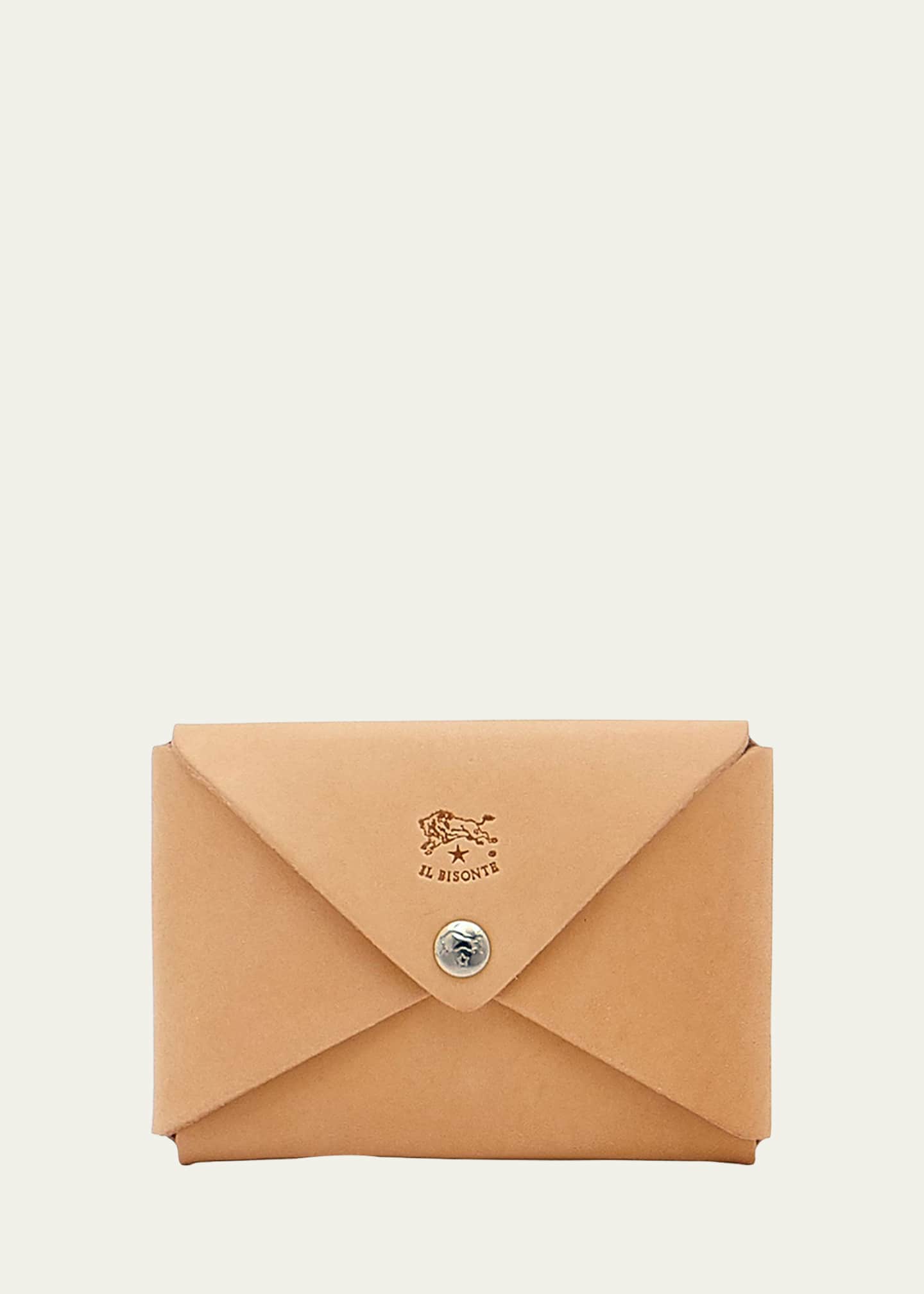 Il Bisonte Unisex Leather Business Card Holder Image 1 of 2