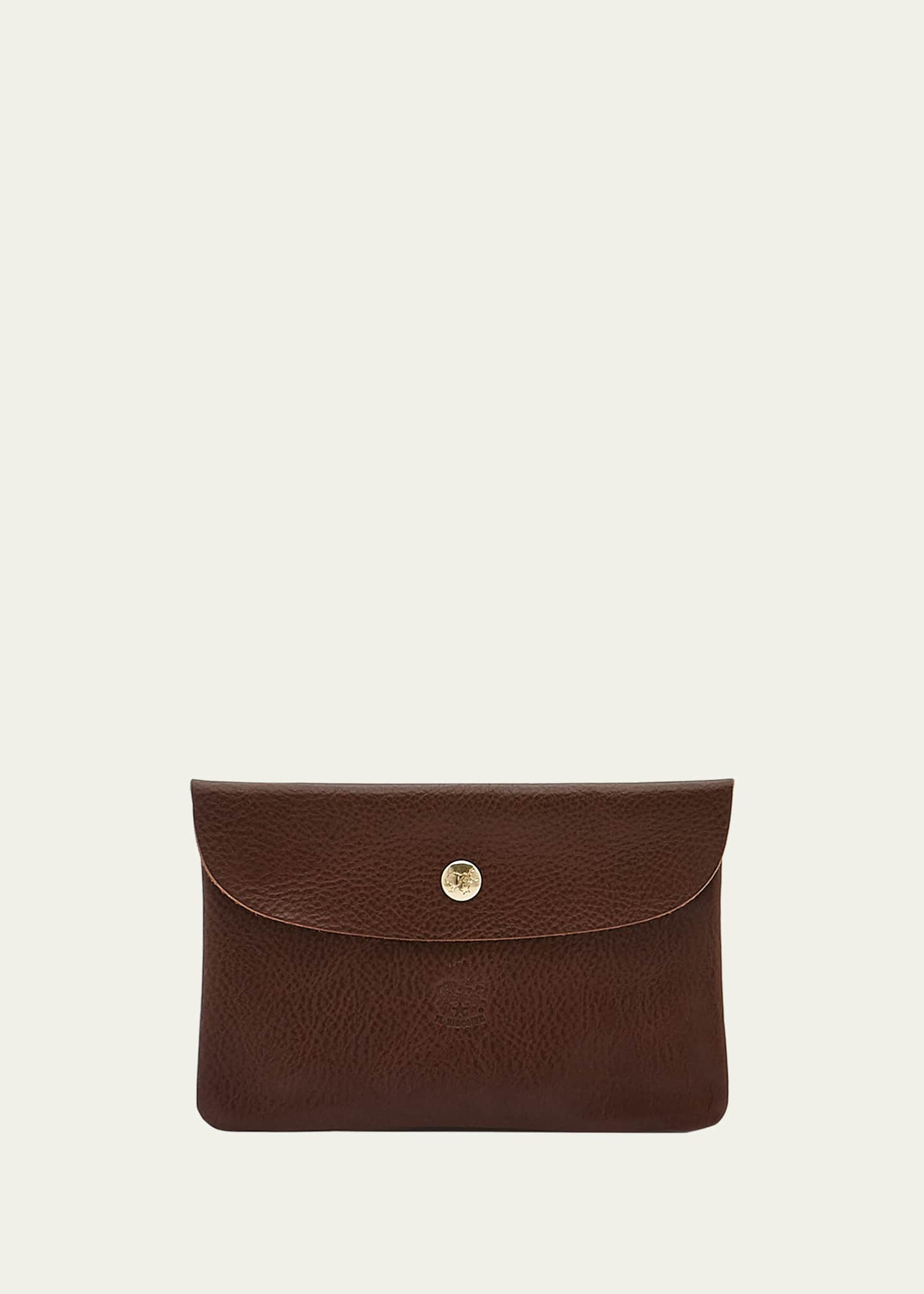 Il Bisonte Unisex Leather Snap Pouch