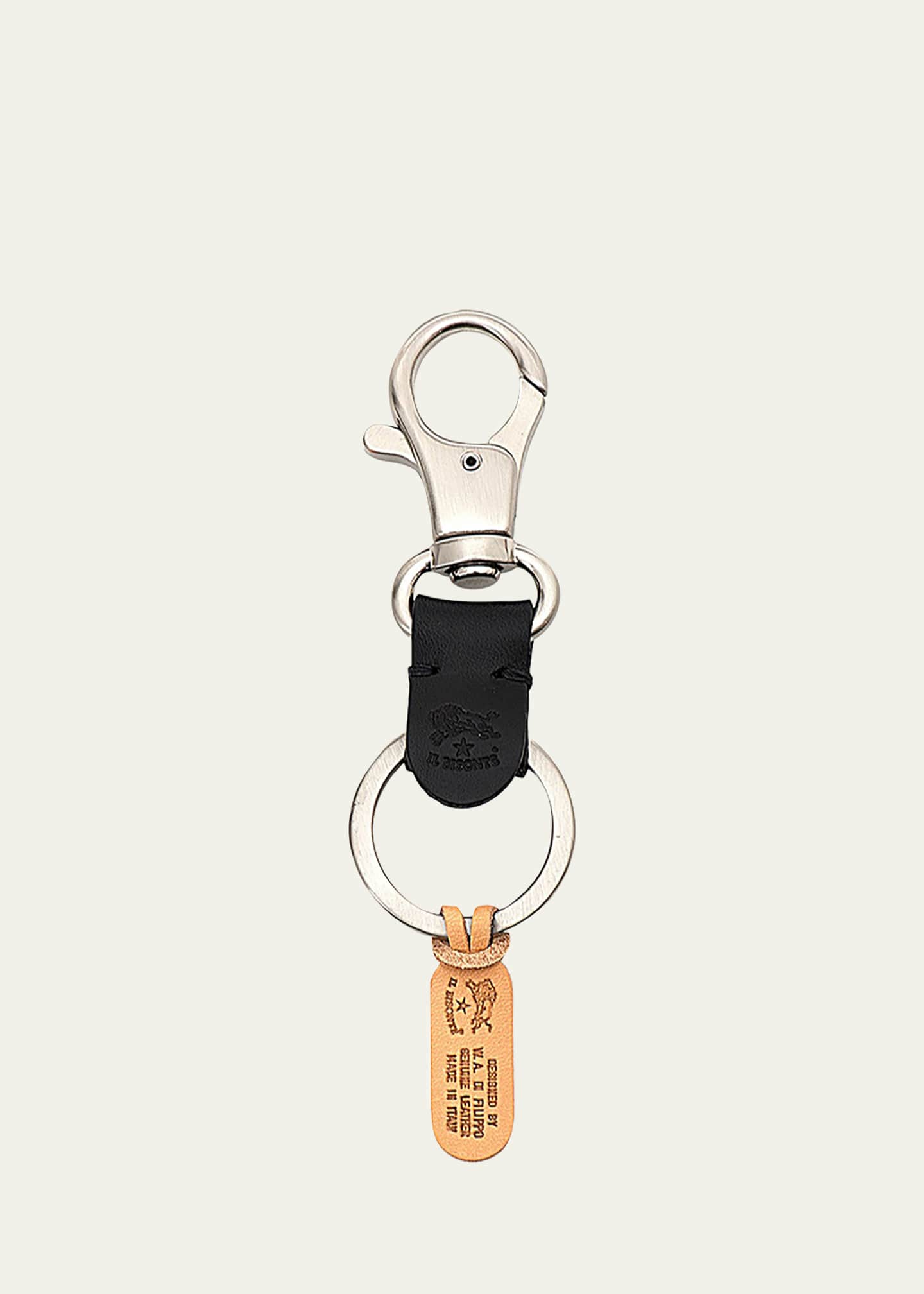 Il Bisonte Unisex Double Leather Keyring Image 1 of 2