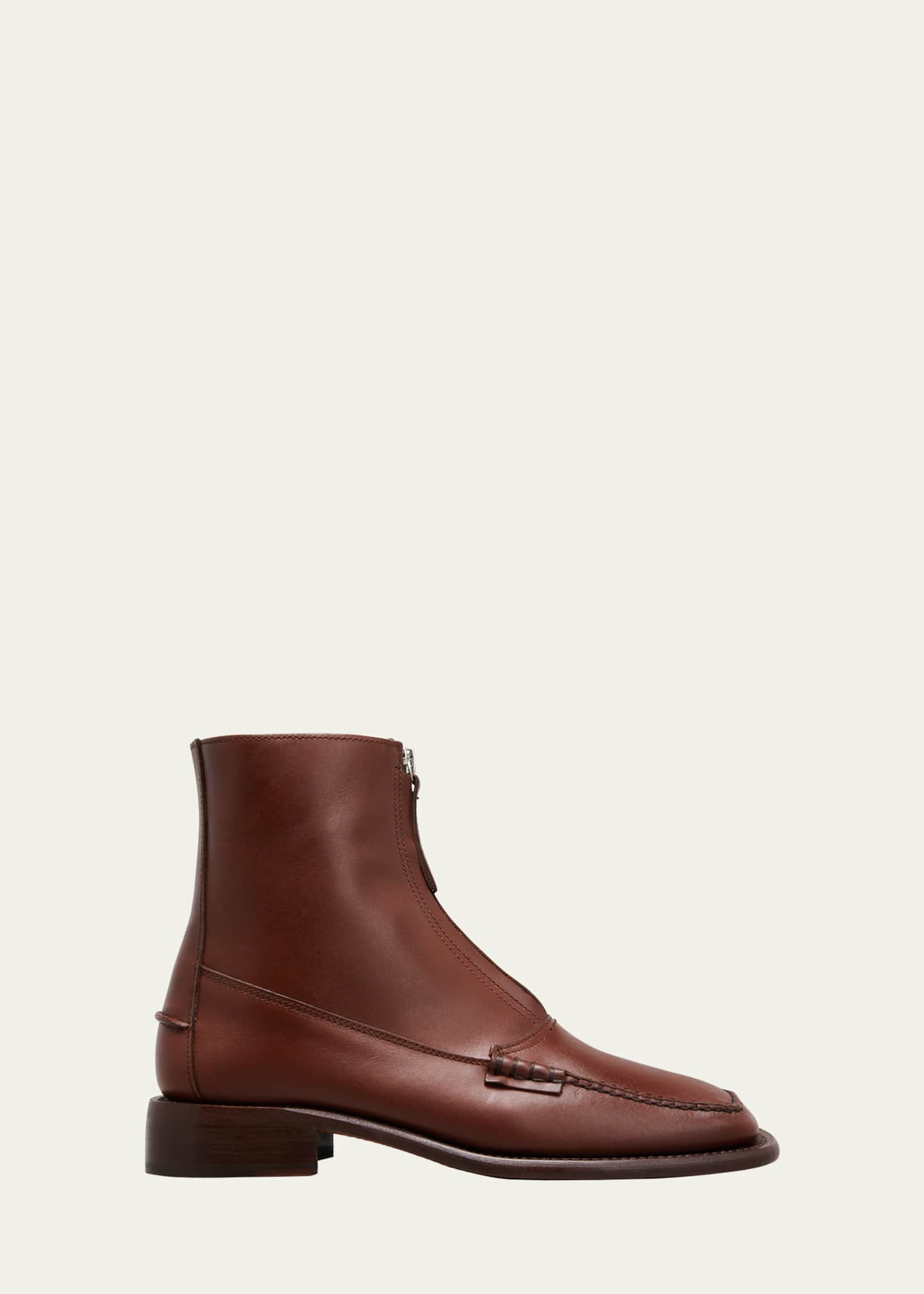 Hereu Mallera Front-Zip Ankle Boots, Chestnut, Women's, 8b / 38EU, Boots Ankle Boots \u0026 Booties