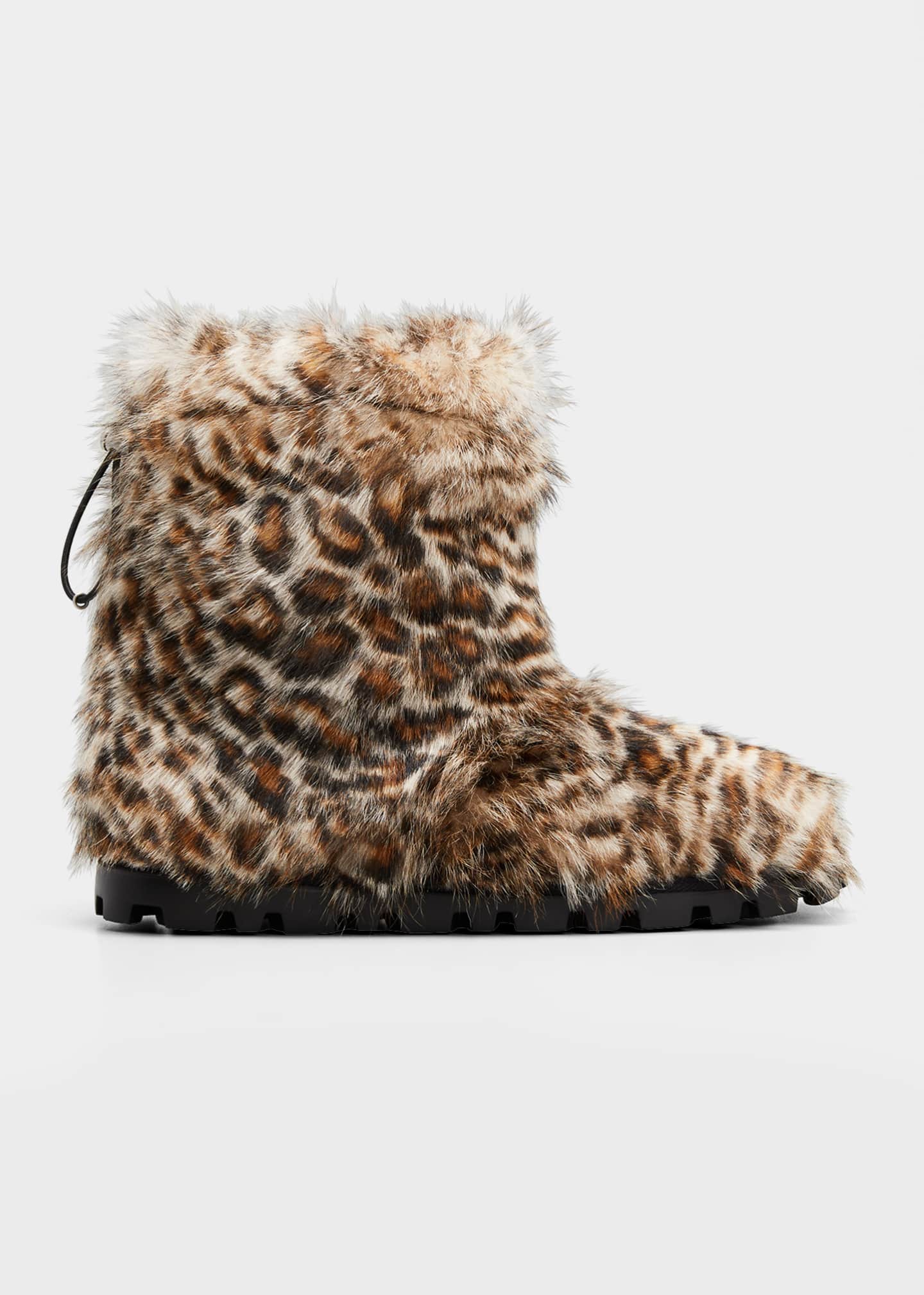 leopard print fur boots