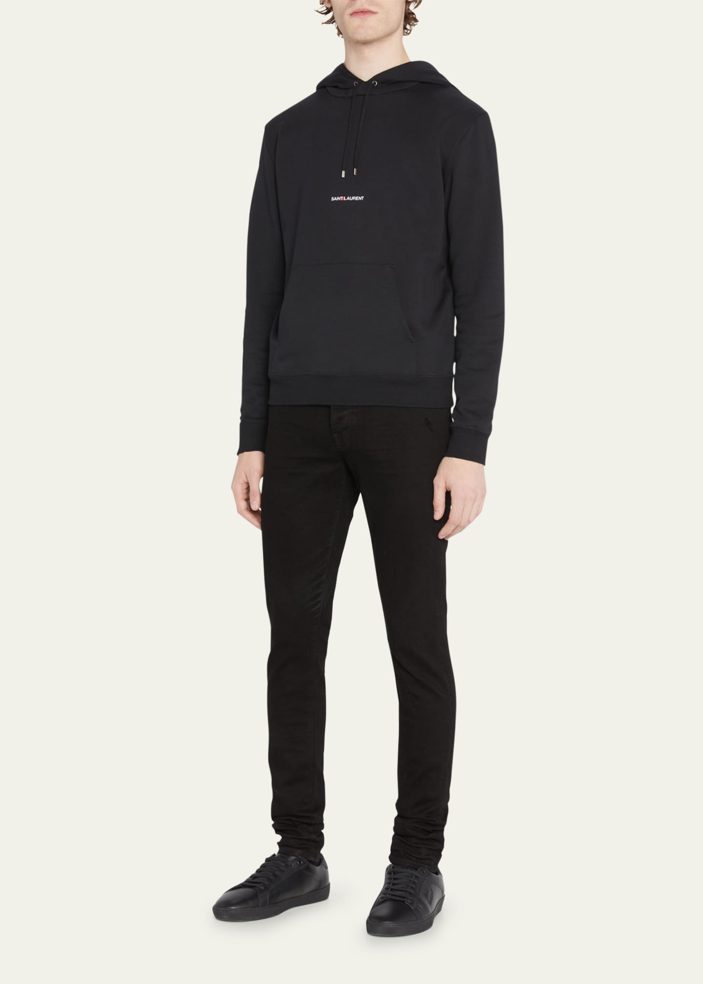 Saint Laurent Men s Rive Gauche Jersey Hoodie Bergdorf Goodman