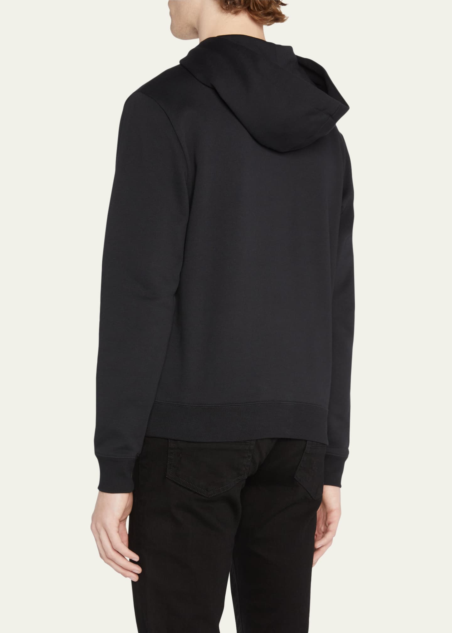 Saint Laurent Men s Rive Gauche Jersey Hoodie Nero Men s XS Coats Jackets Outerwear Pullovers Sweatshirts Hoodies