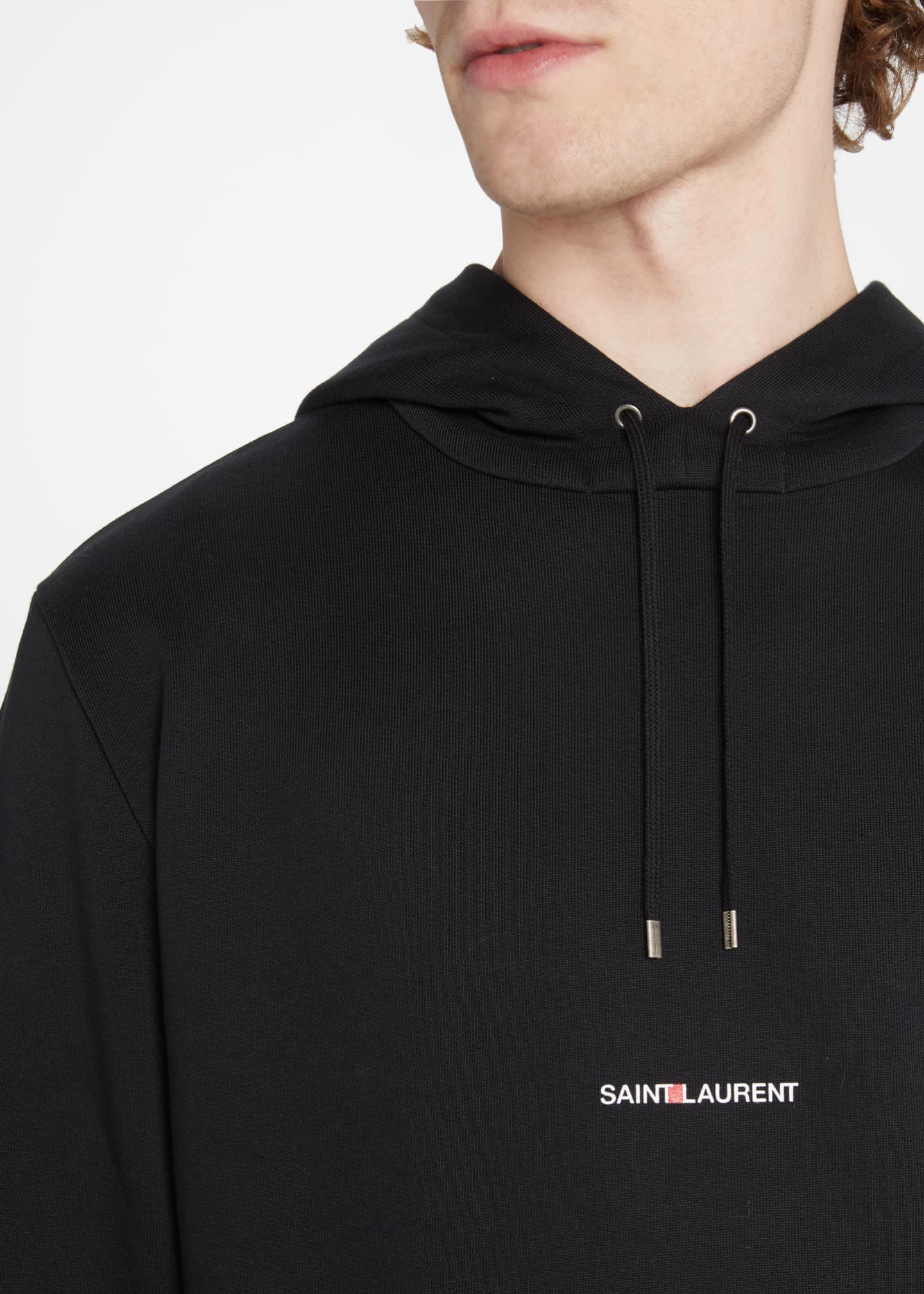 Saint Laurent Men's Rive Gauche Jersey Hoodie Image 4 of 5