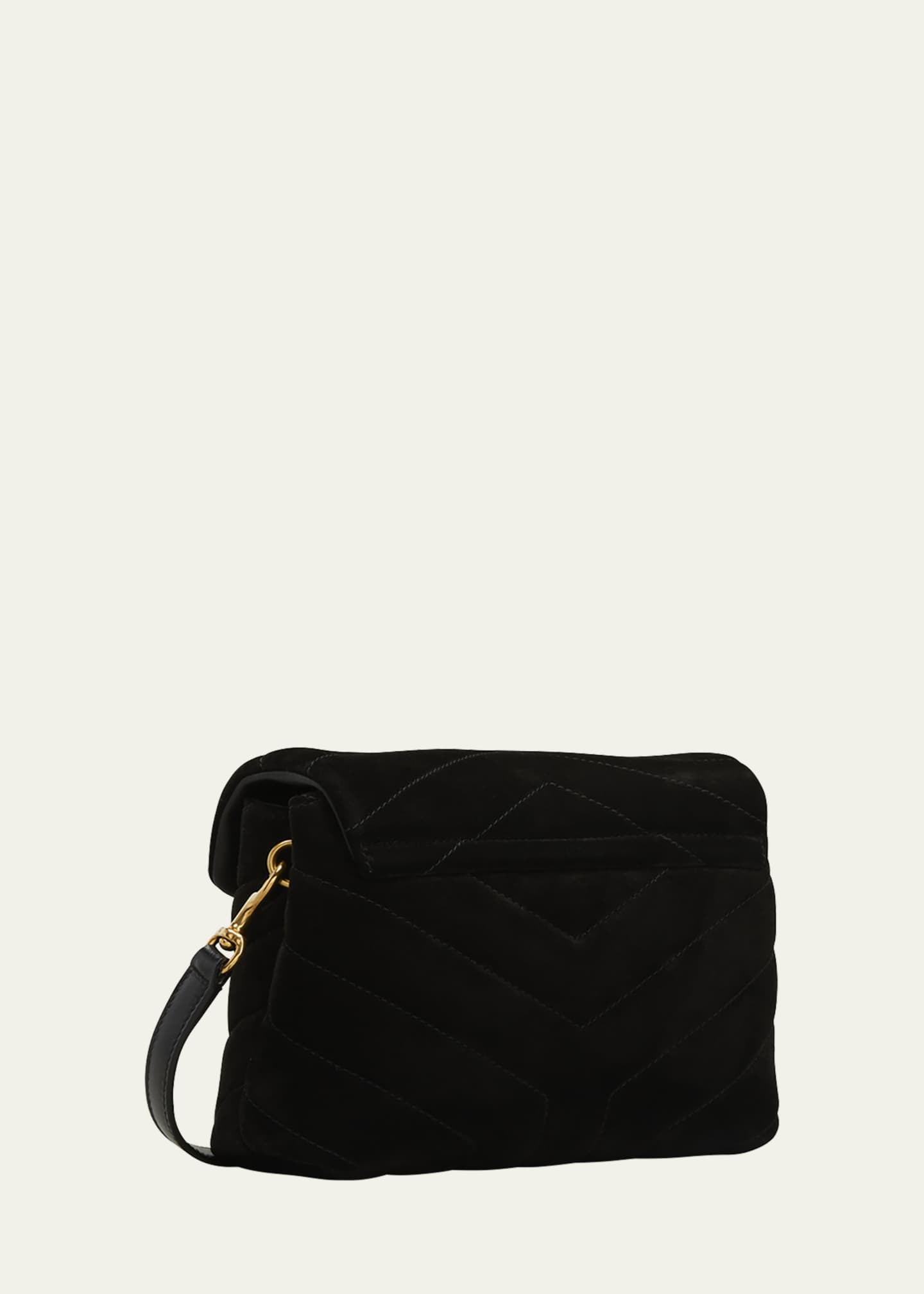 LOULOU toy strap bag in quilted velvet, Saint Laurent