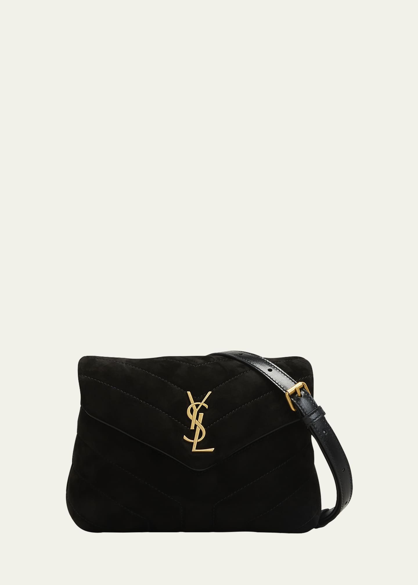 Saint Laurent Loulou Toy YSL Crossbody Bag in Quilted Suede