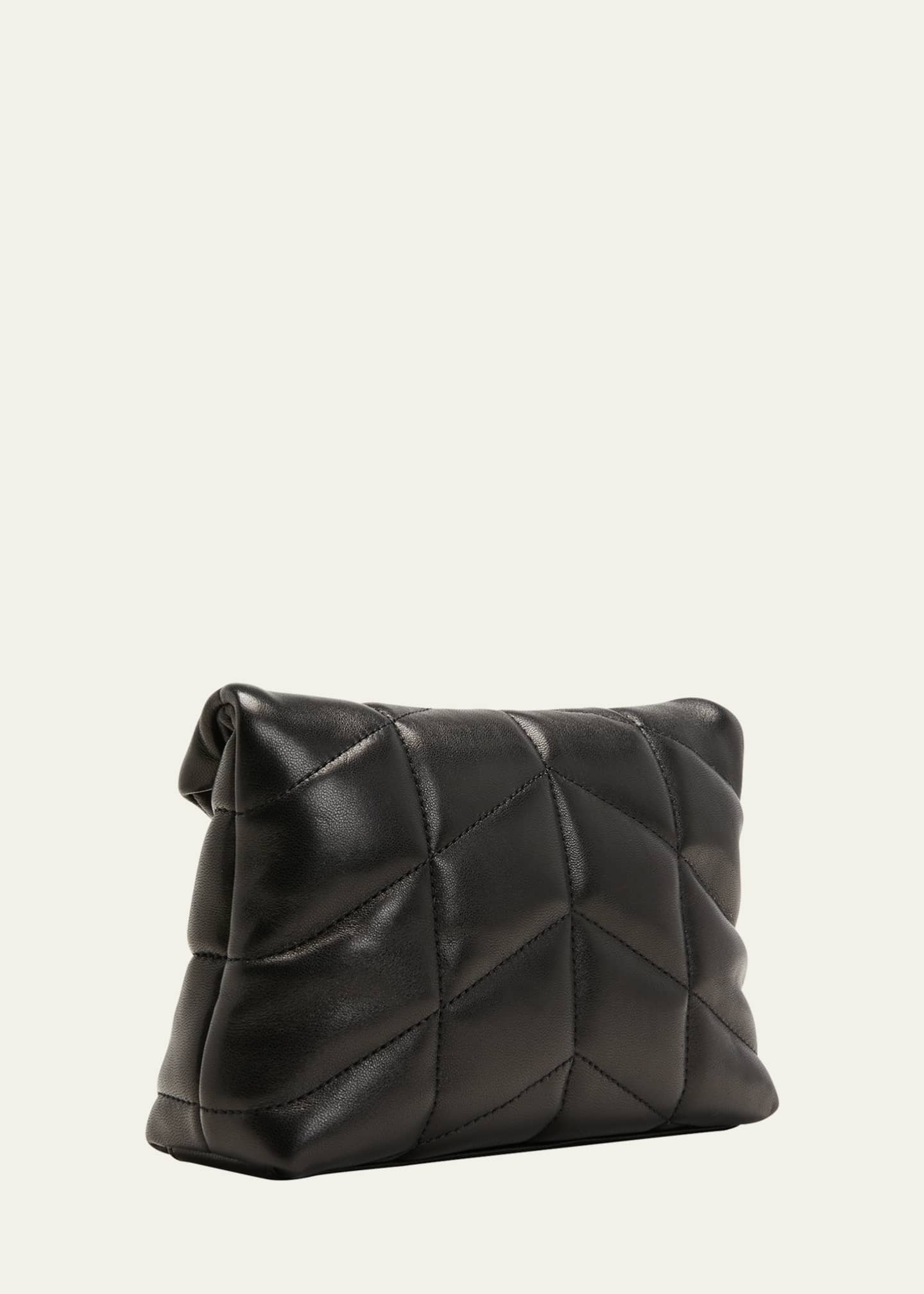 Ysl black new arrivals quilted clutch