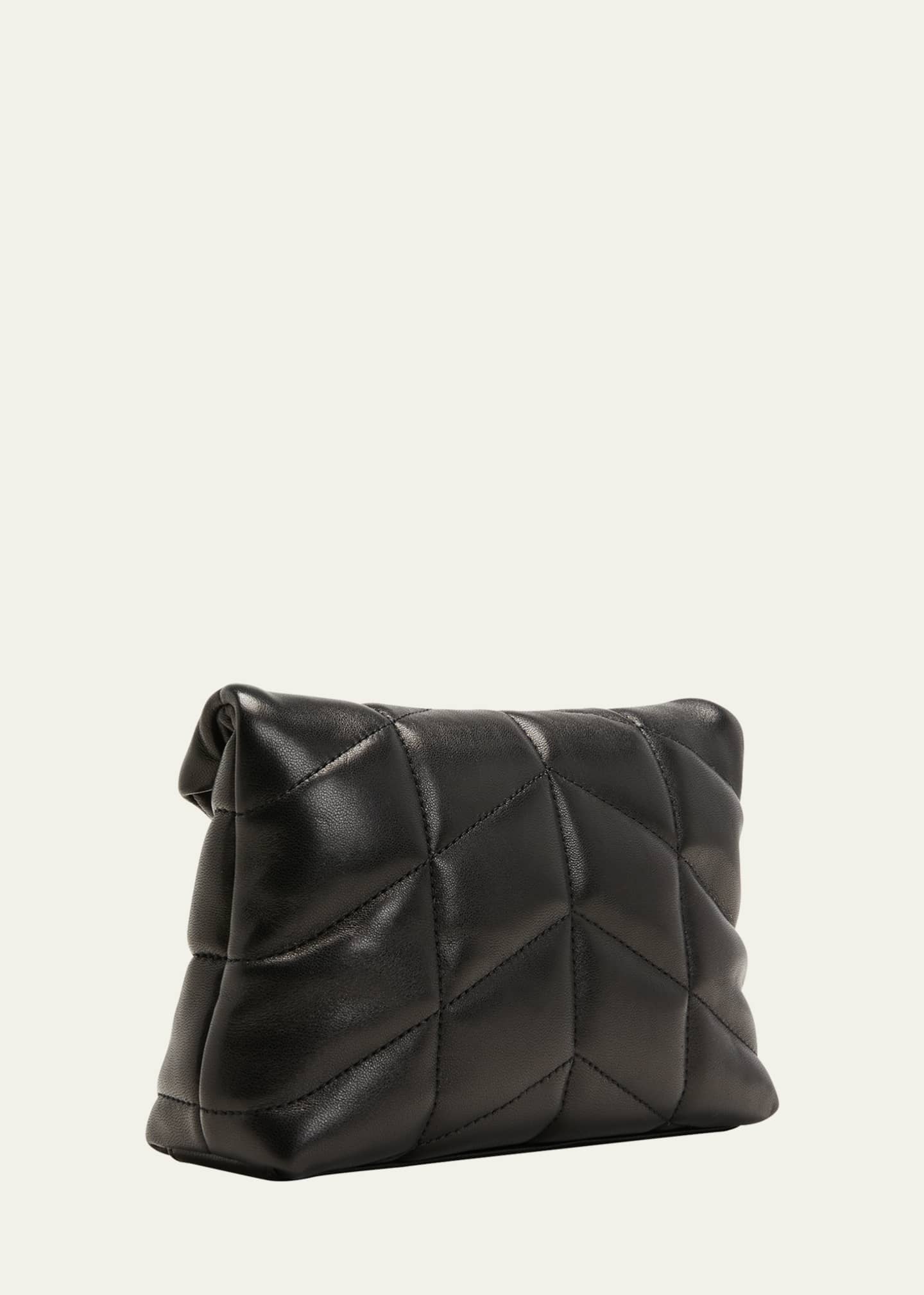 Saint Laurent Puffer Small YSL Quilted Pouch Clutch Bag