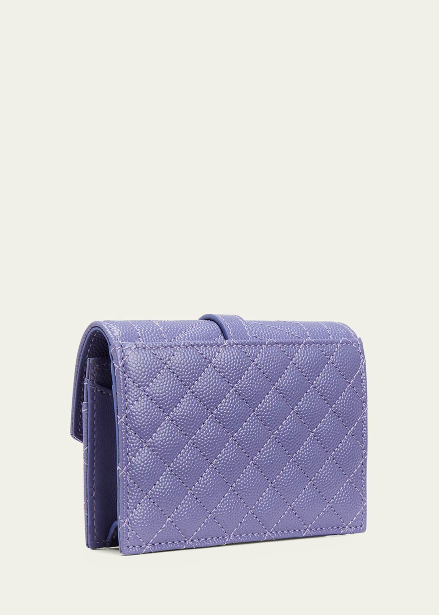 Saint Laurent YSL Quilt Envelope Flap Card Case Bergdorf Goodman