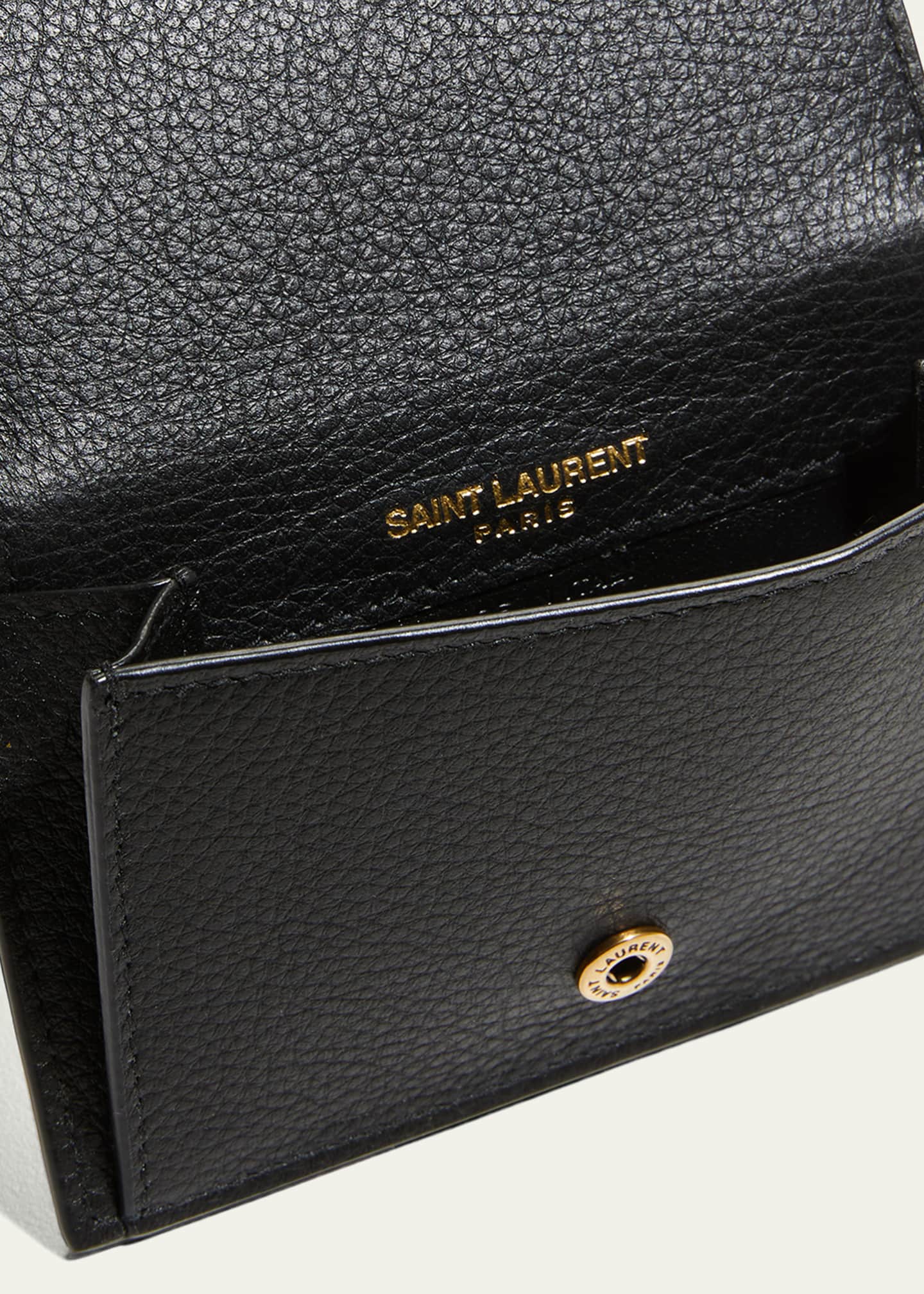 Saint Laurent YSL Tiny Monogram Flap Card Case in Leather Bergdorf Goodman
