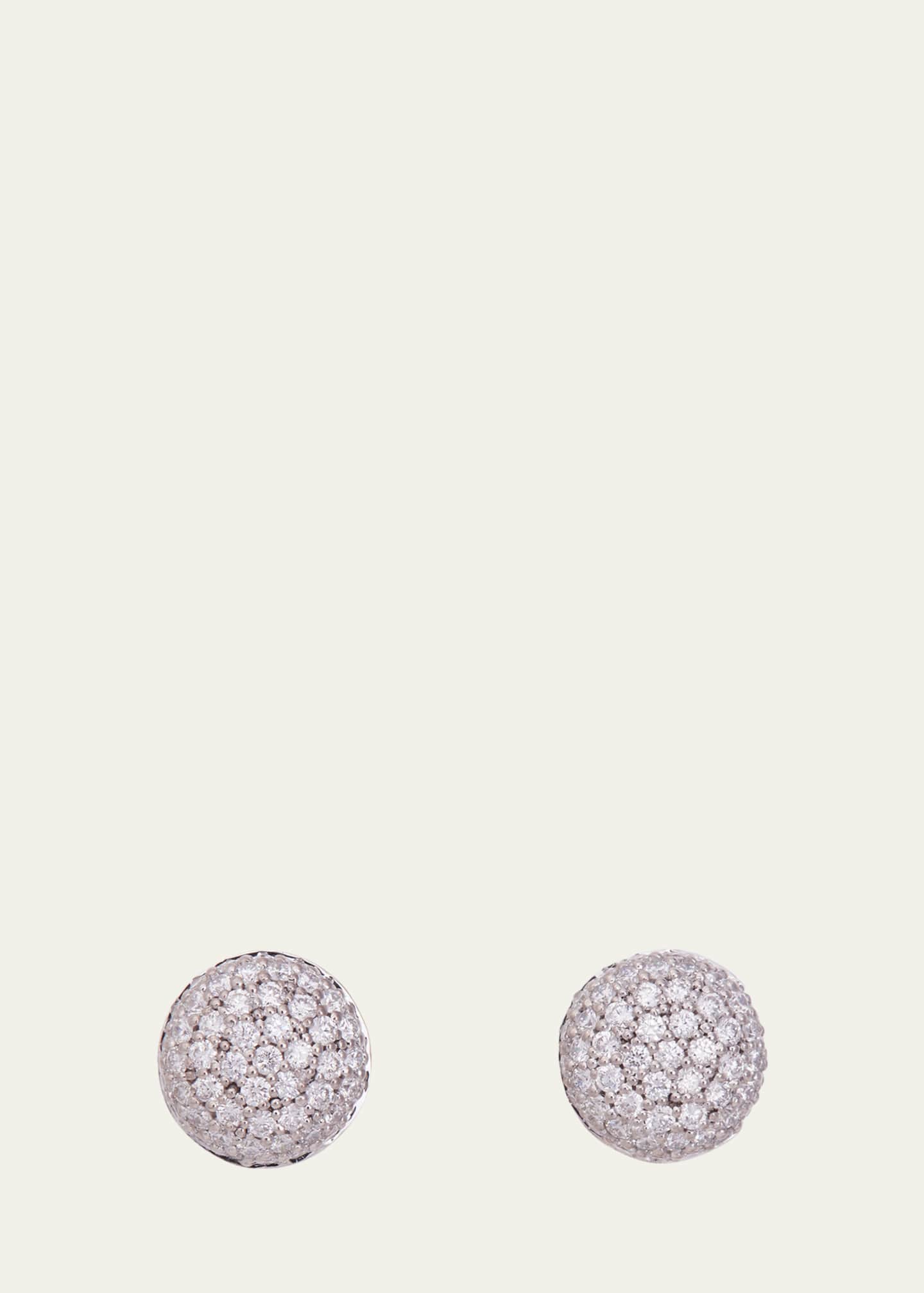 Sidney Garber 18K White Gold The Perfect Pave Button Large Stud
