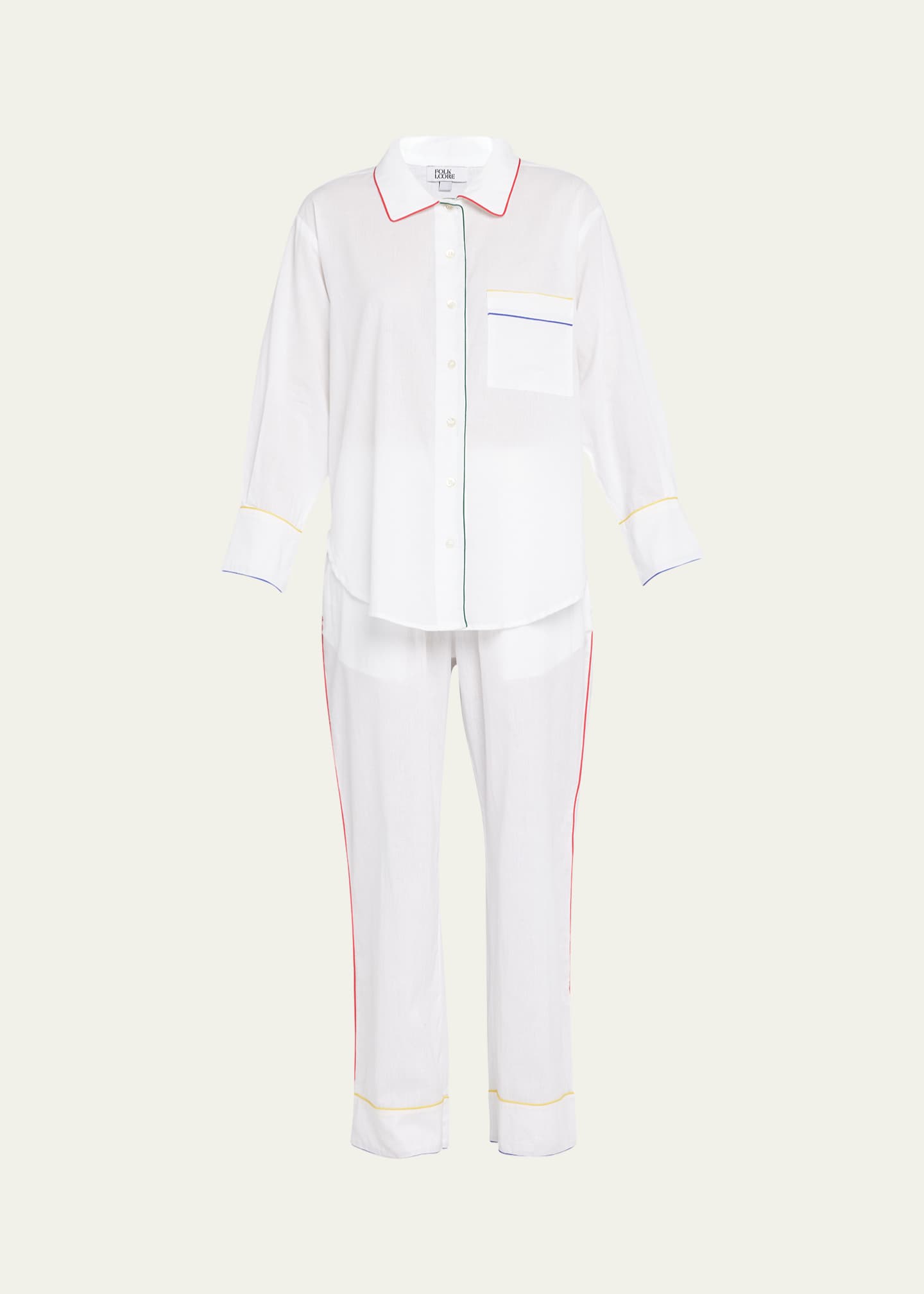 Folkloore LongSleeve Cotton Pajama Set Bergdorf Goodman