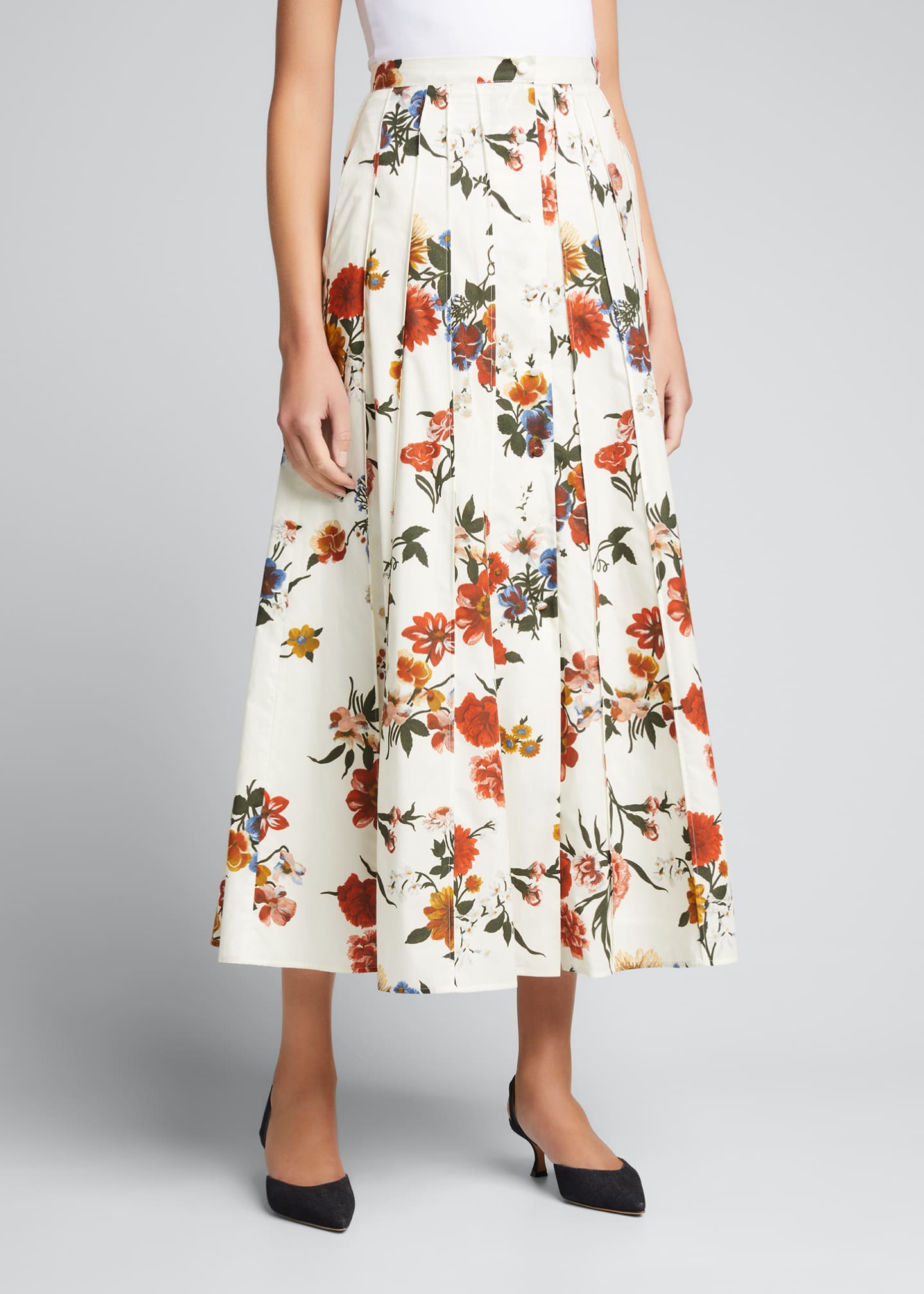 Brock Collection Sonia Floral-Print Fi-&-Flare Midi Skirt - Bergdorf ...