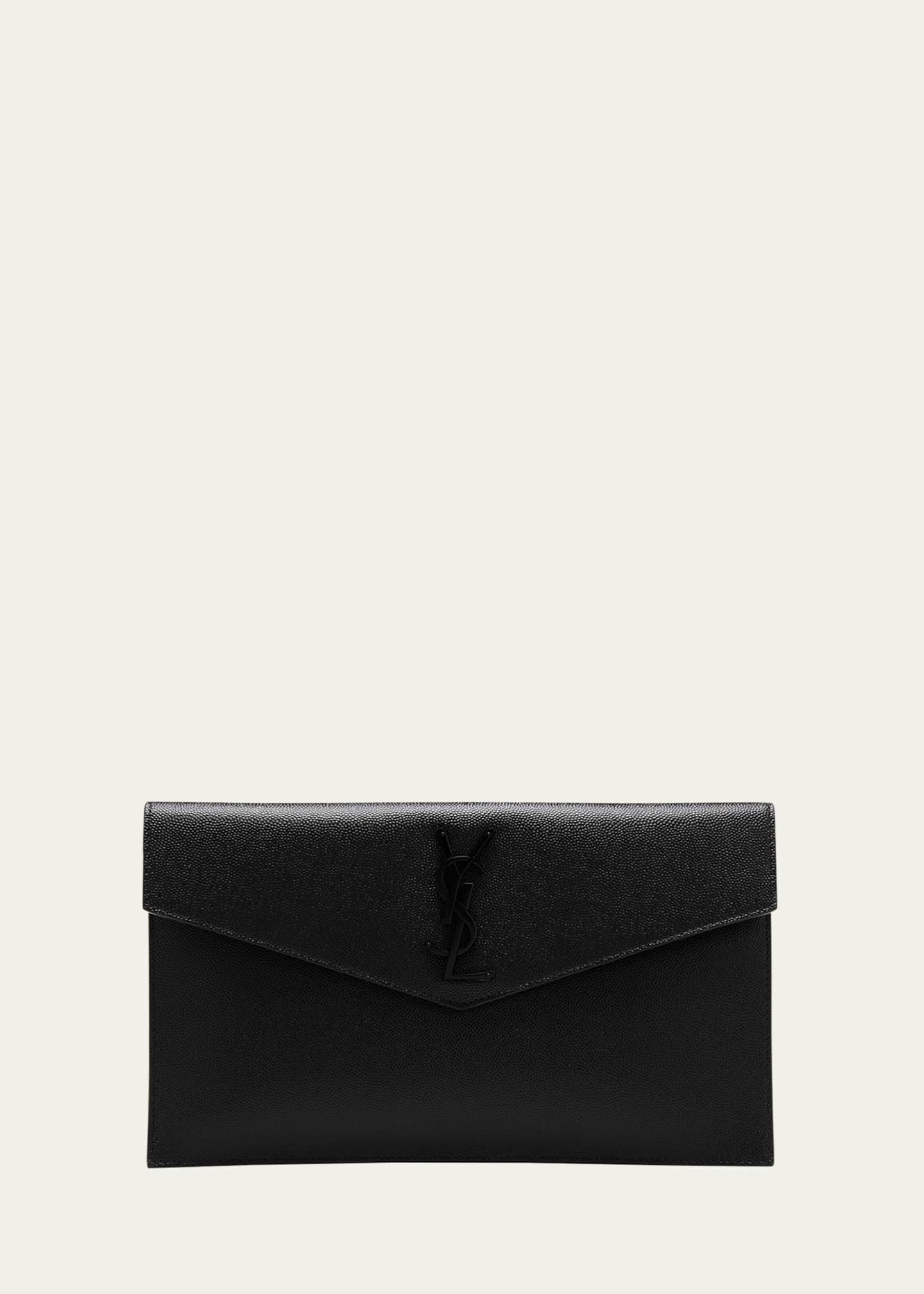 Saint Laurent Uptown Baby YSL Grain Leather Pouch Wallet