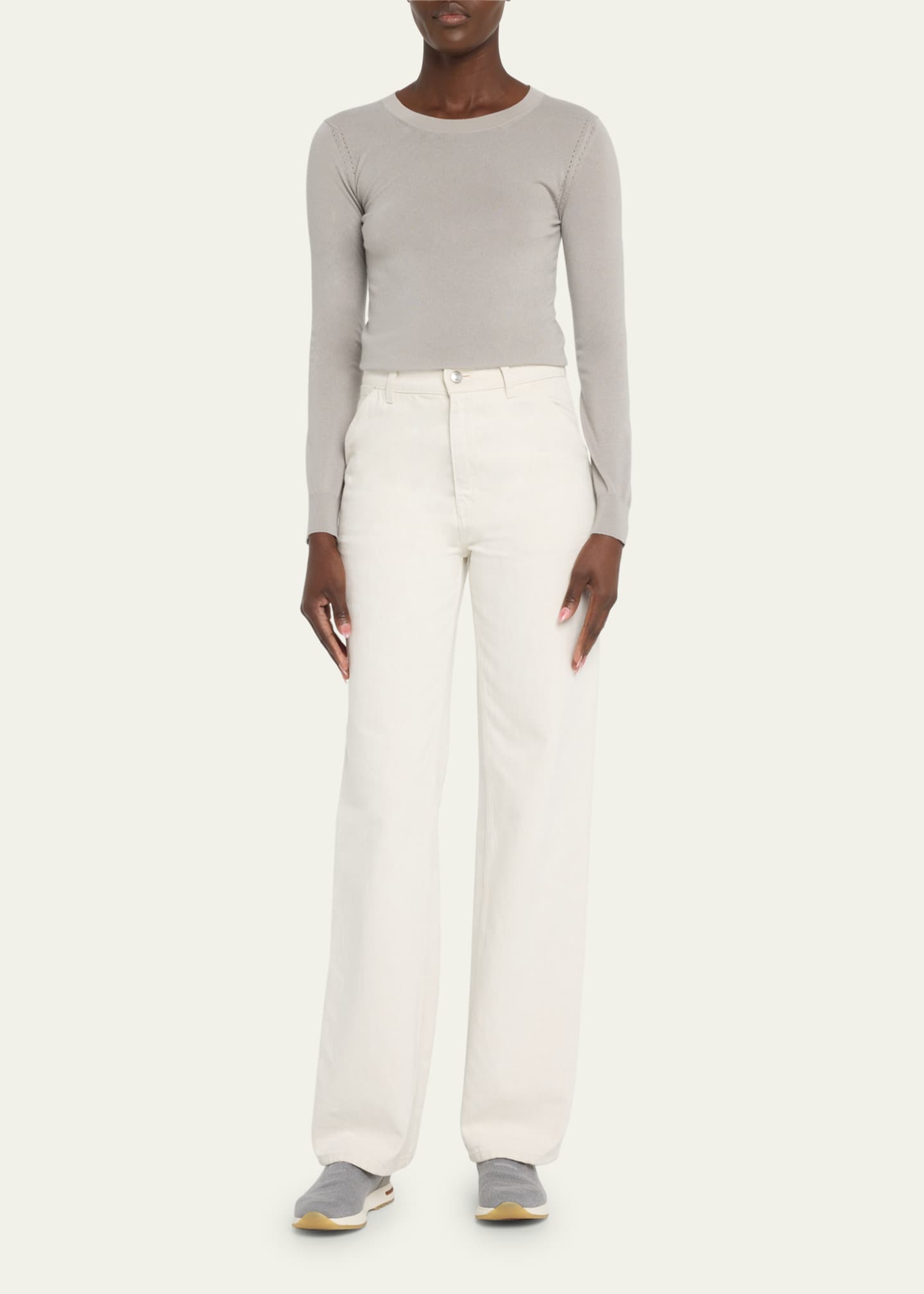 Loro Piana Flexy Knit Slip-On Trainer Sneakers Image 3 of 5