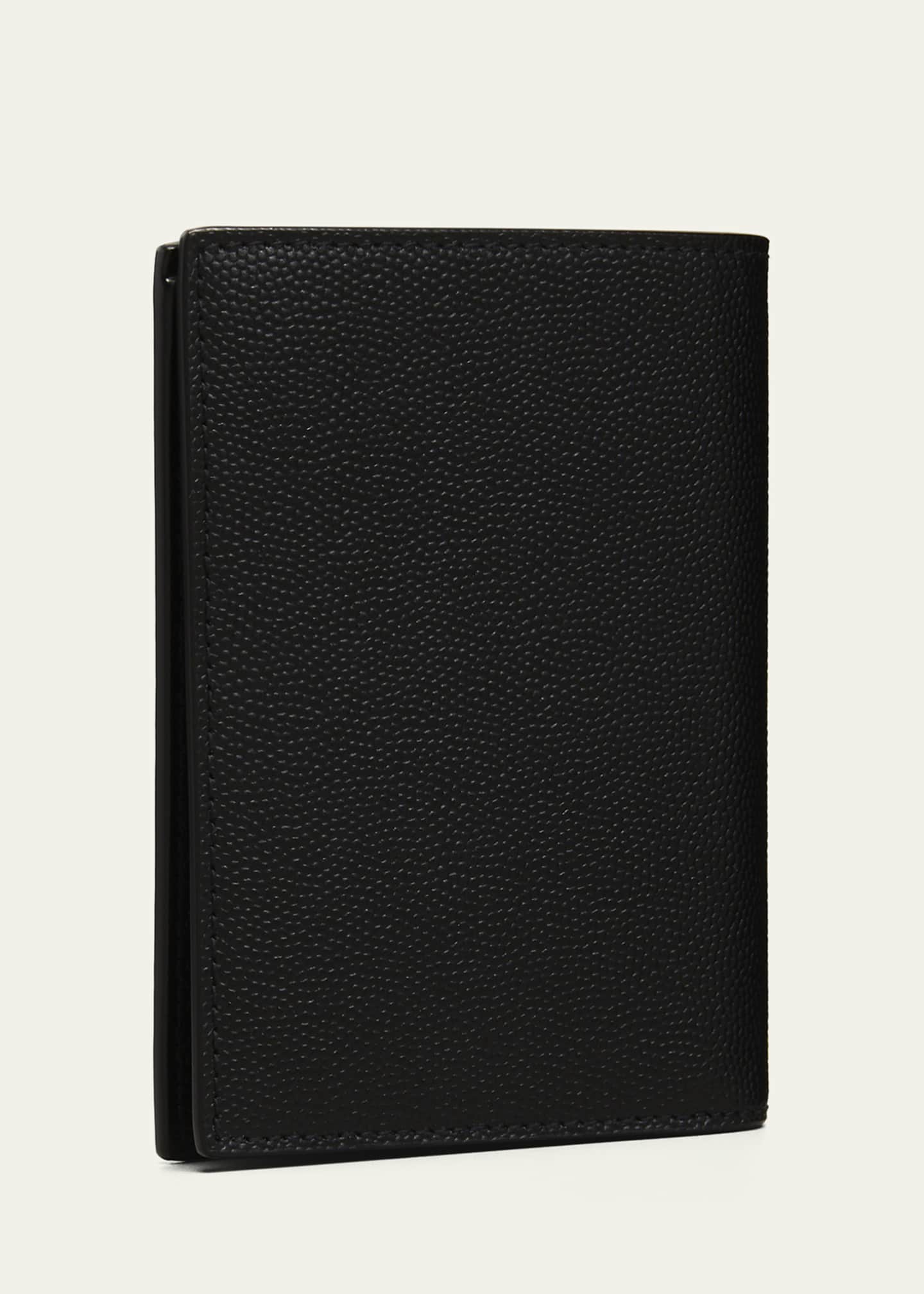 Saint Laurent Men's YSL Pebbled Leather Wallet Image 2 of 3