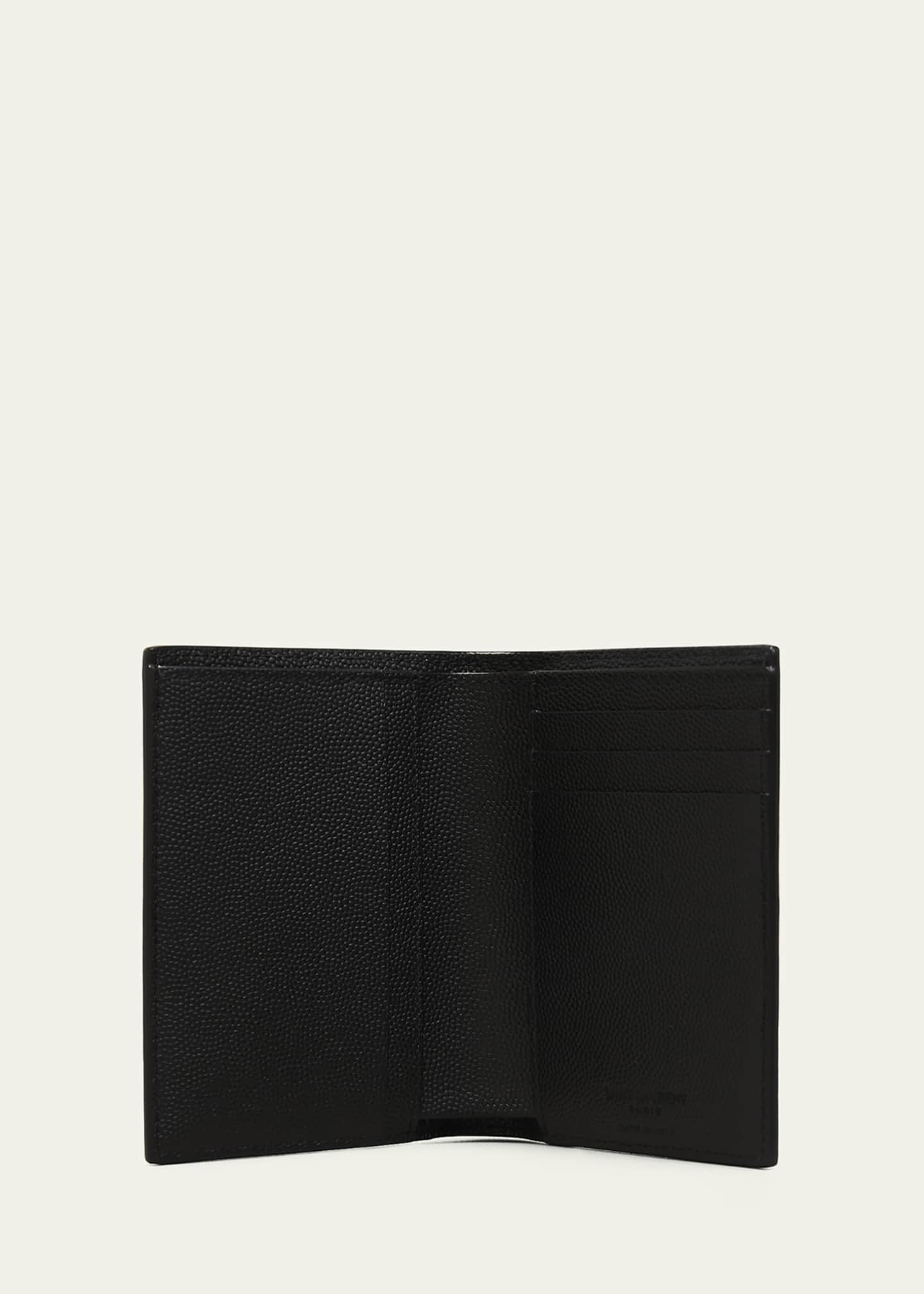 Saint Laurent Men's YSL Pebbled Leather Wallet Image 3 of 3