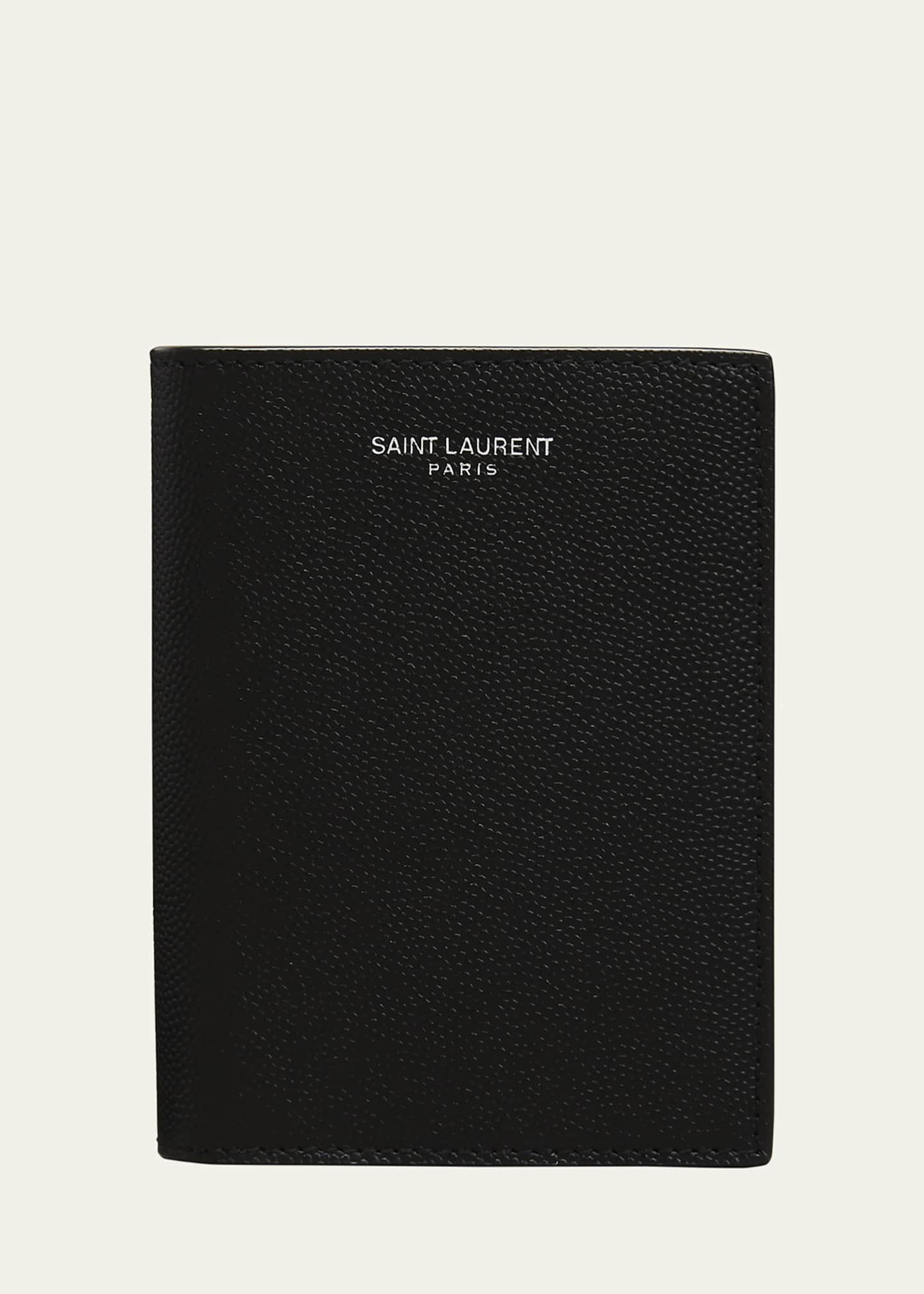 Saint Laurent Men's YSL Pebbled Leather Wallet Image 1 of 3