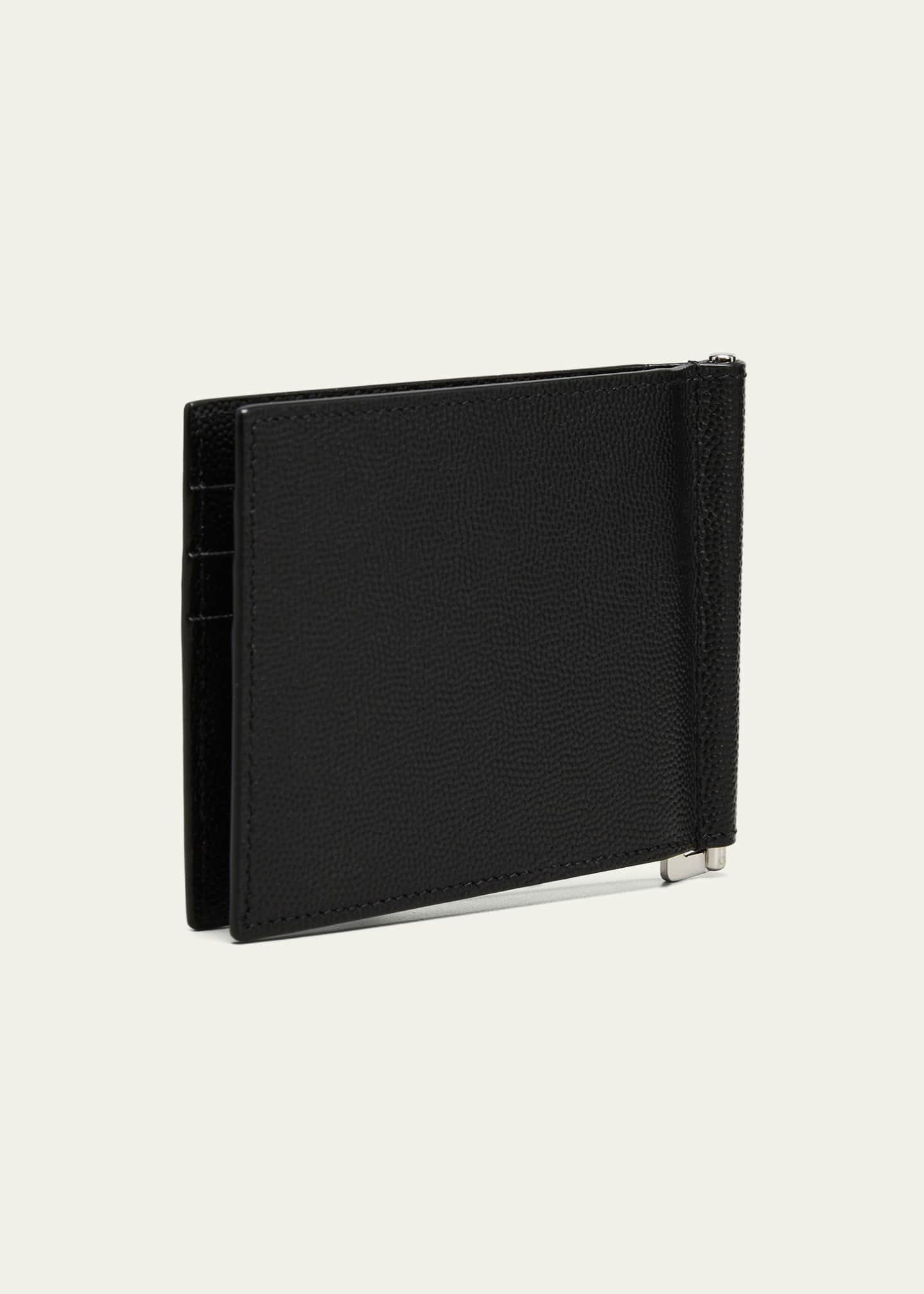 Saint Laurent Men s YSL Leather Wallet w Money Clip Bergdorf Goodman