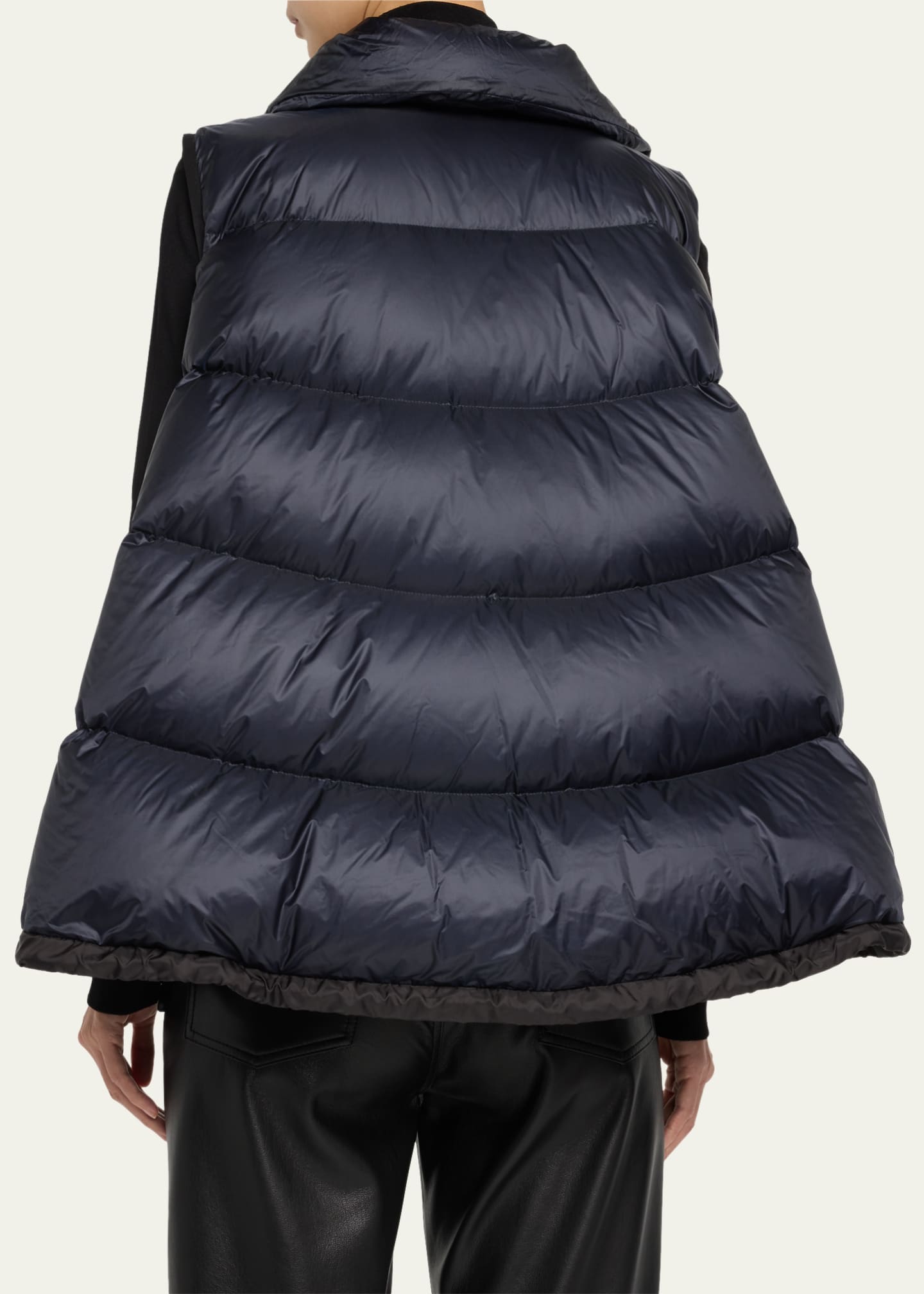 SACAI Asymmetric Zipper Puffer Vest - Bergdorf Goodman