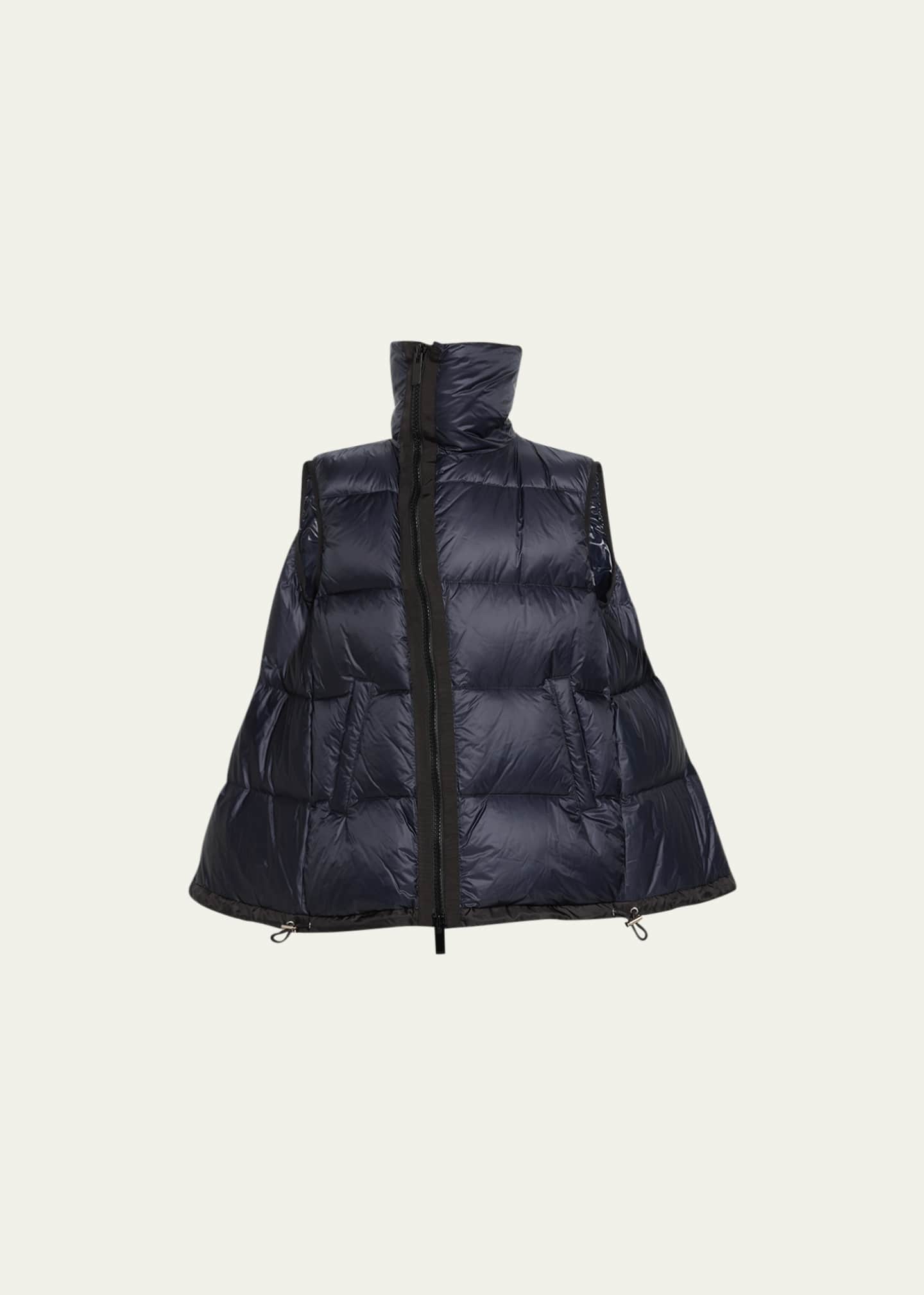 sacai Puffer Vest ブラック サイズ1 SACAI Asymmetric Zipper Puffer Vest - Bergdorf Goodman