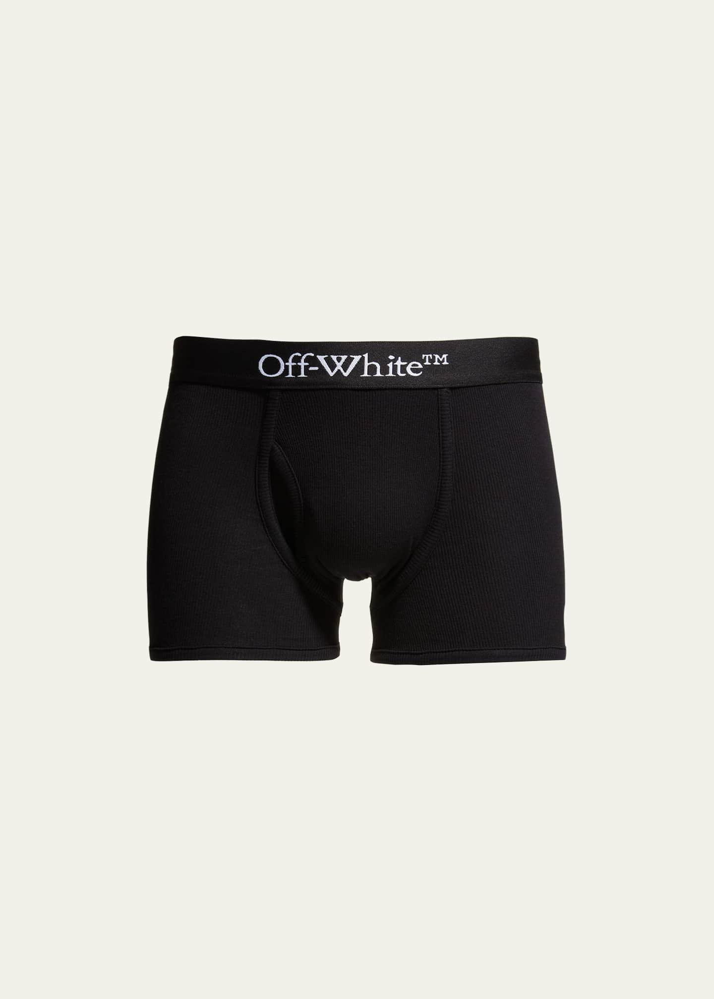 Off-White Men's Ribbed Logo Boxer Briefs - Bergdorf Goodman