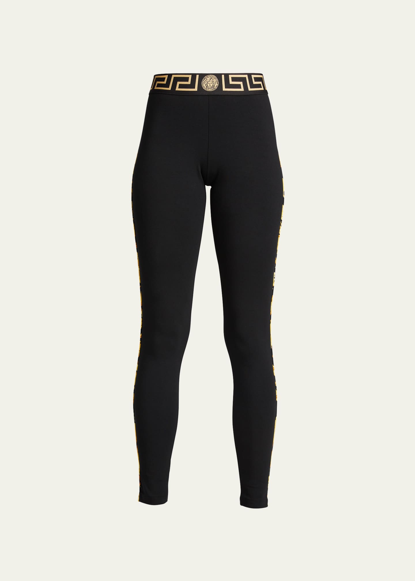 Versace Greca Border Active Cotton Leggings Bergdorf Goodman