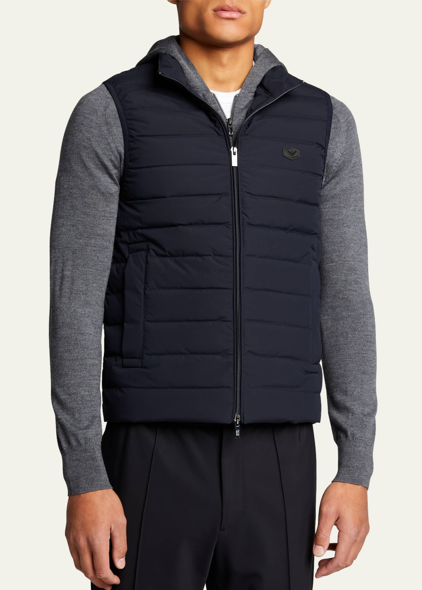 Emporio Armani Men's Quilted Nylon Vest Bergdorf Goodman